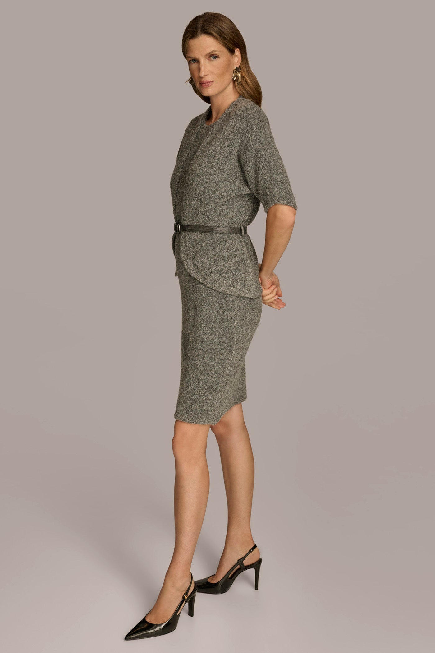 TWO-PIECE SWEATER DRESS WITH BELT VIEW 4 | Select Dresses TWO-PIECE SWEATER DRESS WITH BELT VIEW 4 | Select Dresses