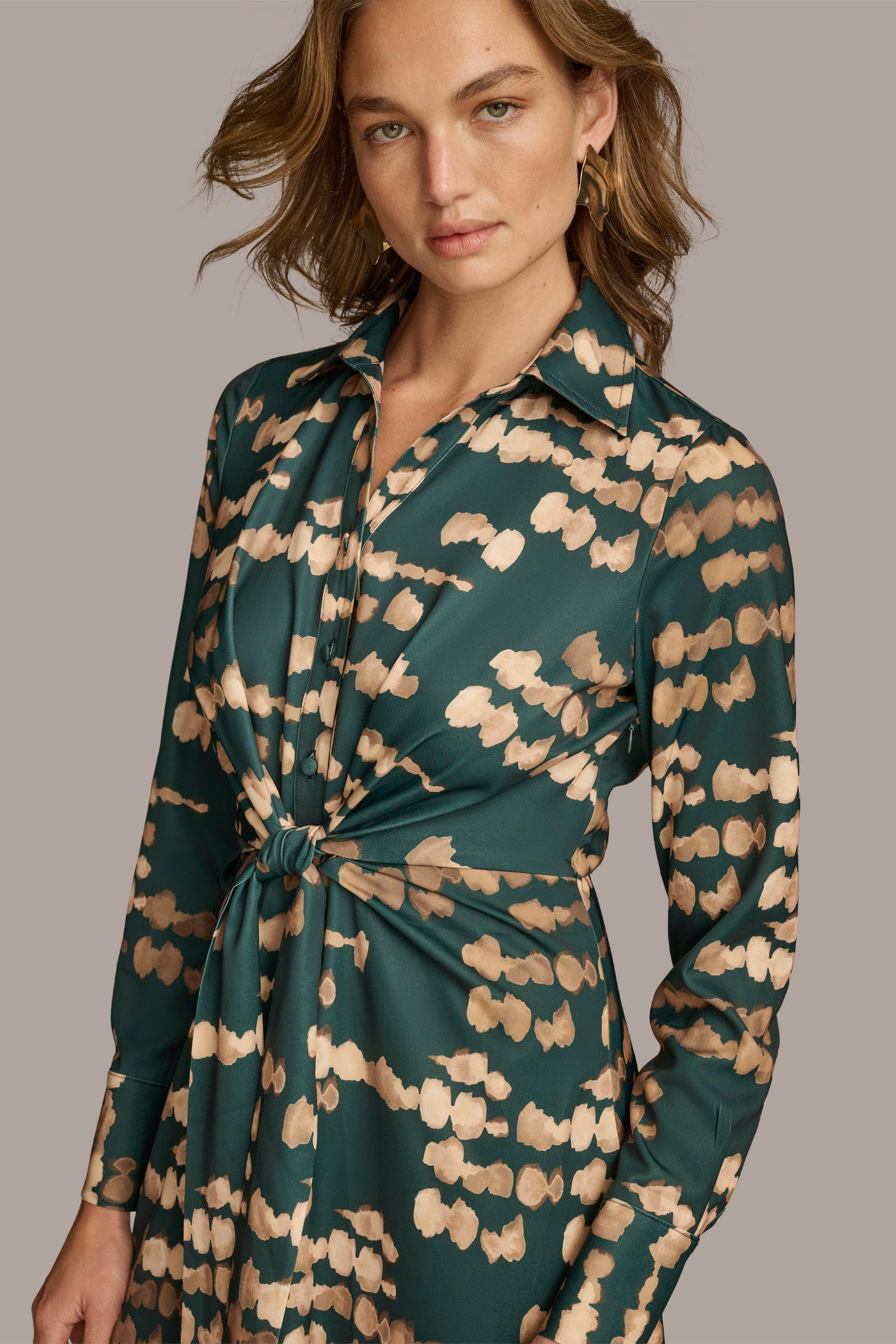 SATIN MIDI SHIRT DRESS VIEW 4 | Last Chance SATIN MIDI SHIRT DRESS VIEW 4 | Last Chance