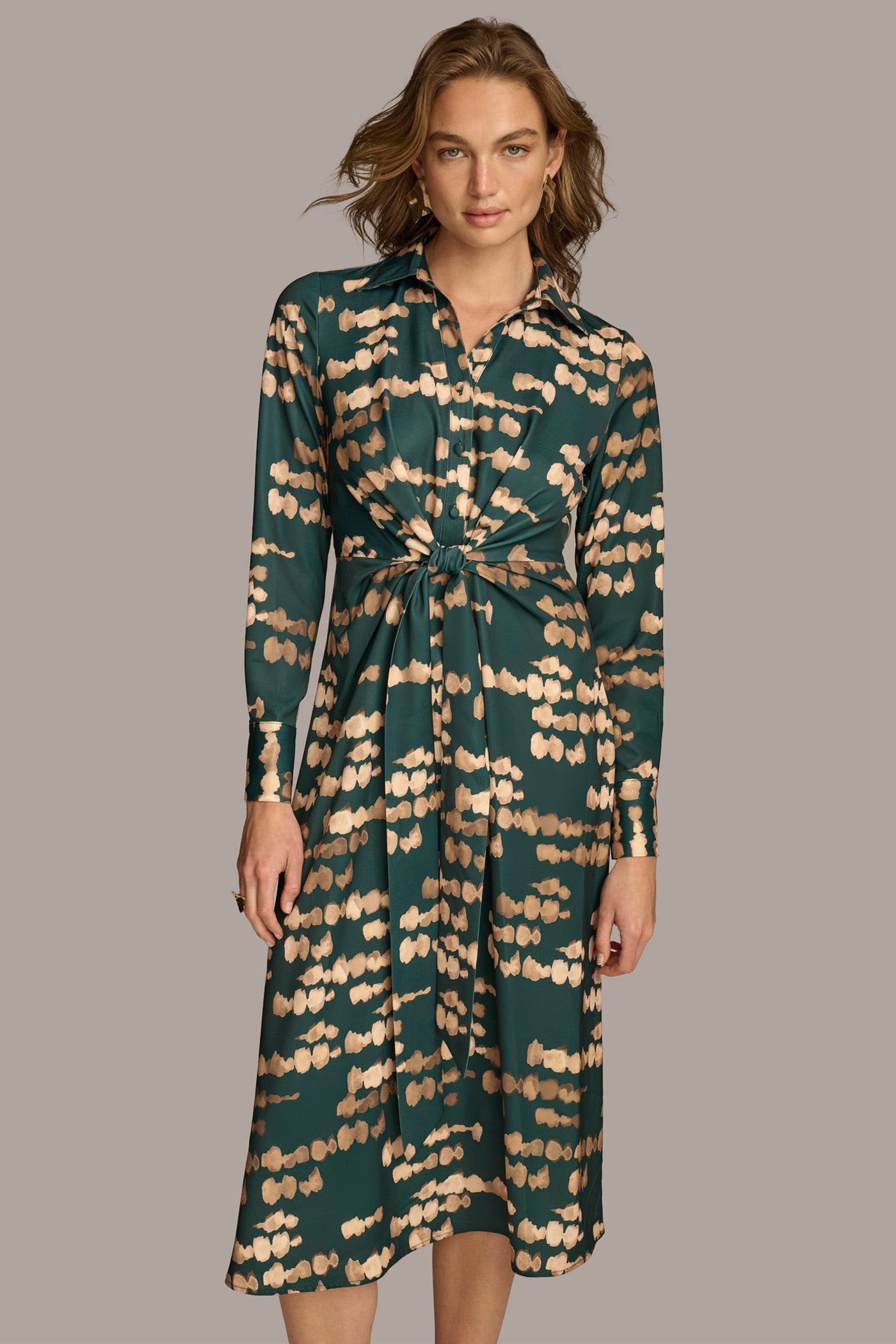 SATIN MIDI SHIRT DRESS VIEW 3 | Last Chance SATIN MIDI SHIRT DRESS VIEW 3 | Last Chance