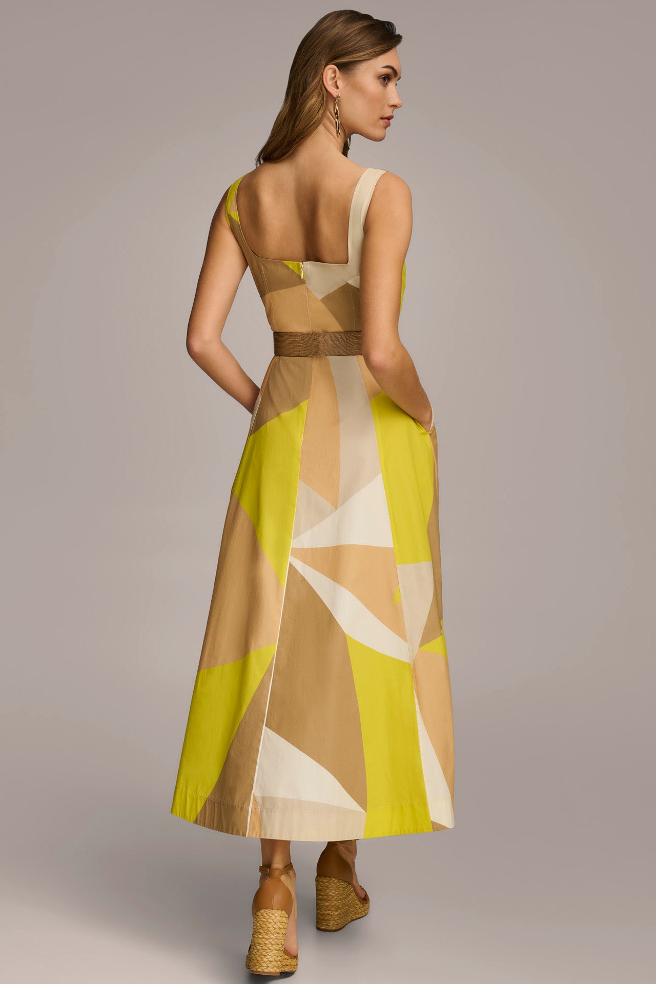 COLOR-BLOCK BELTED FIT AND FLARE DRESS | View 2 | SALE COLOR-BLOCK BELTED FIT AND FLARE DRESS | View 2 | SALE