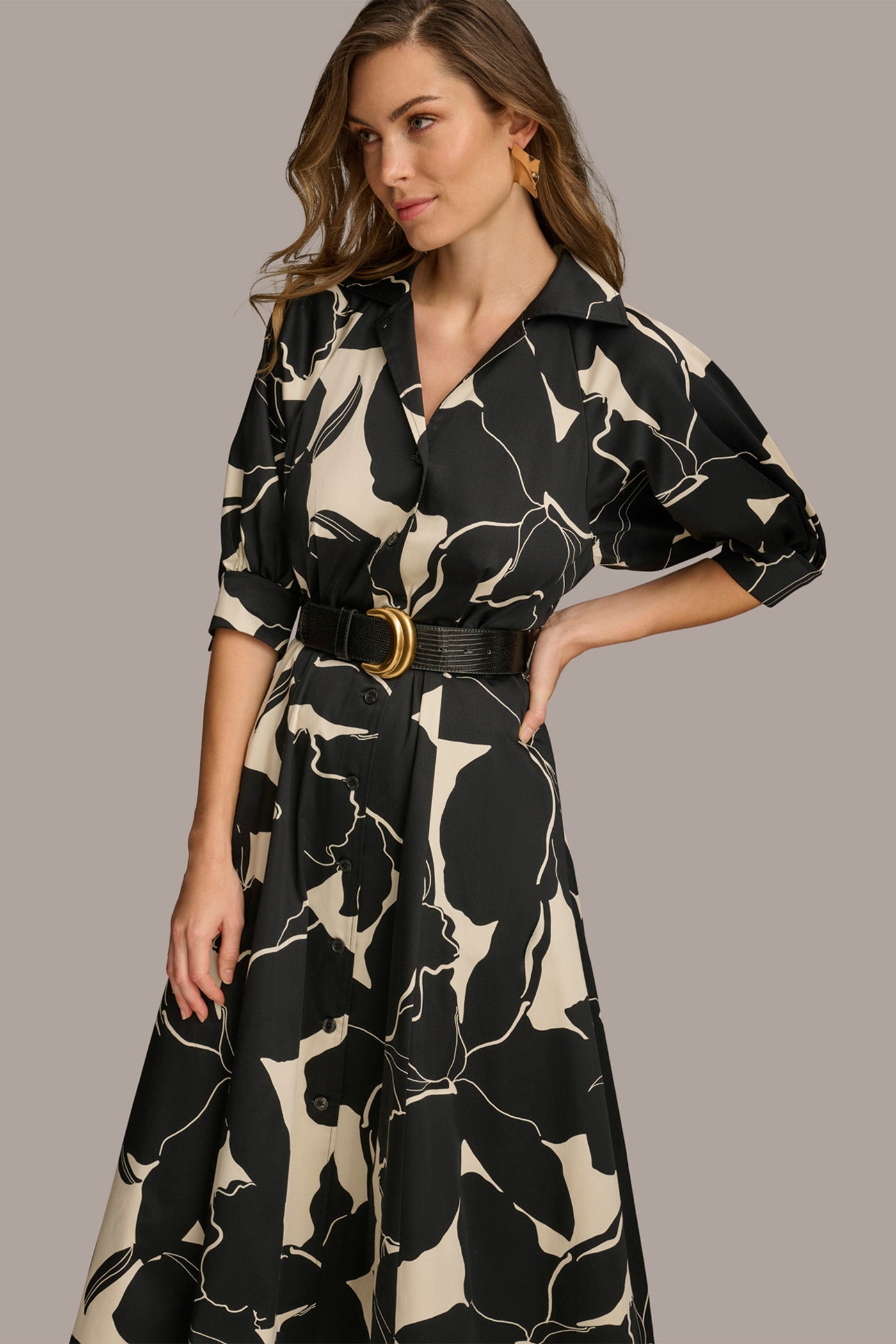 COTTON MIDI SHIRT DRESS VIEW 3 COTTON MIDI SHIRT DRESS VIEW 3