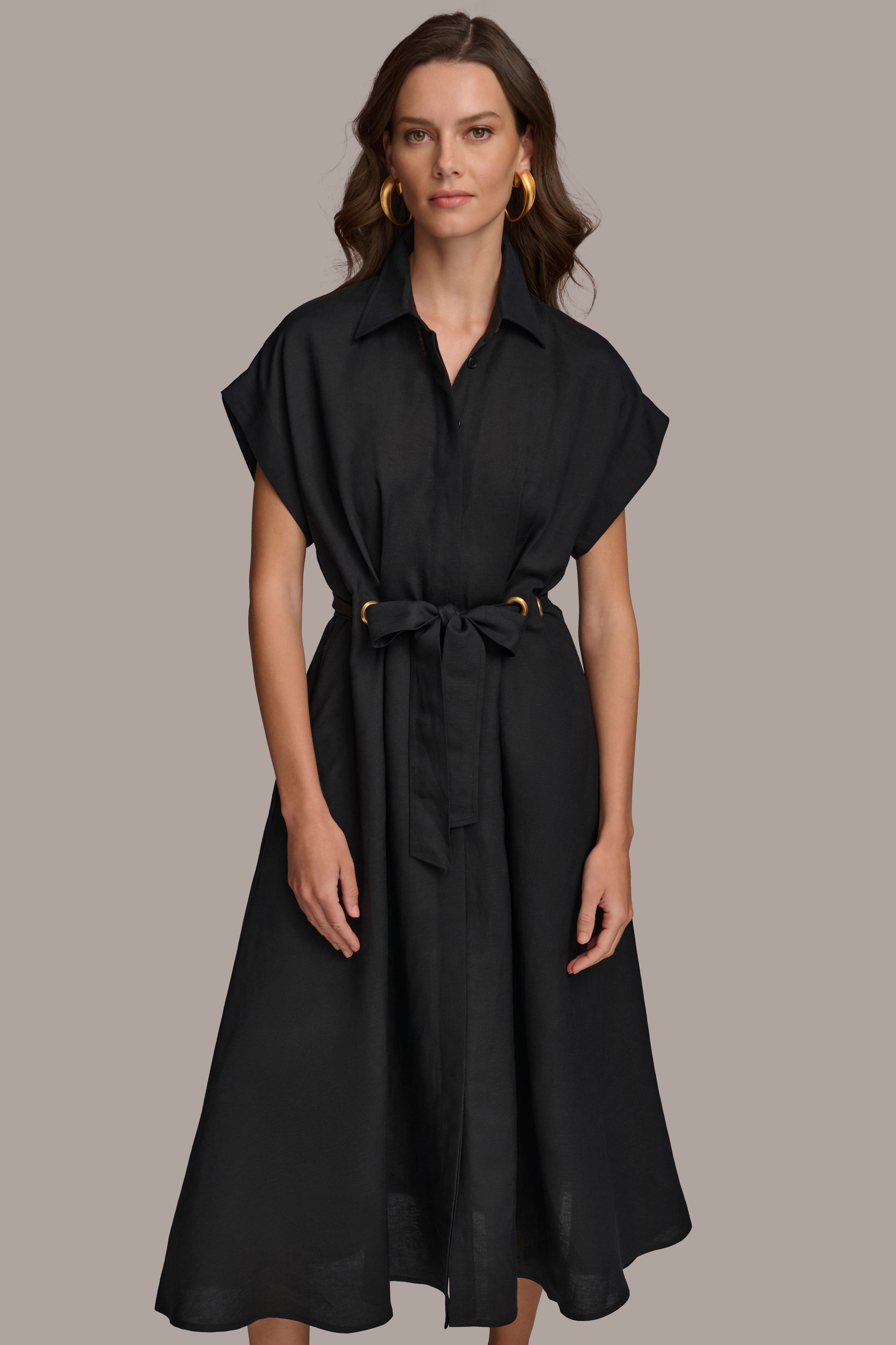 LINEN MIDI SHIRT DRESS VIEW 4 | Last Chance LINEN MIDI SHIRT DRESS VIEW 4 | Last Chance