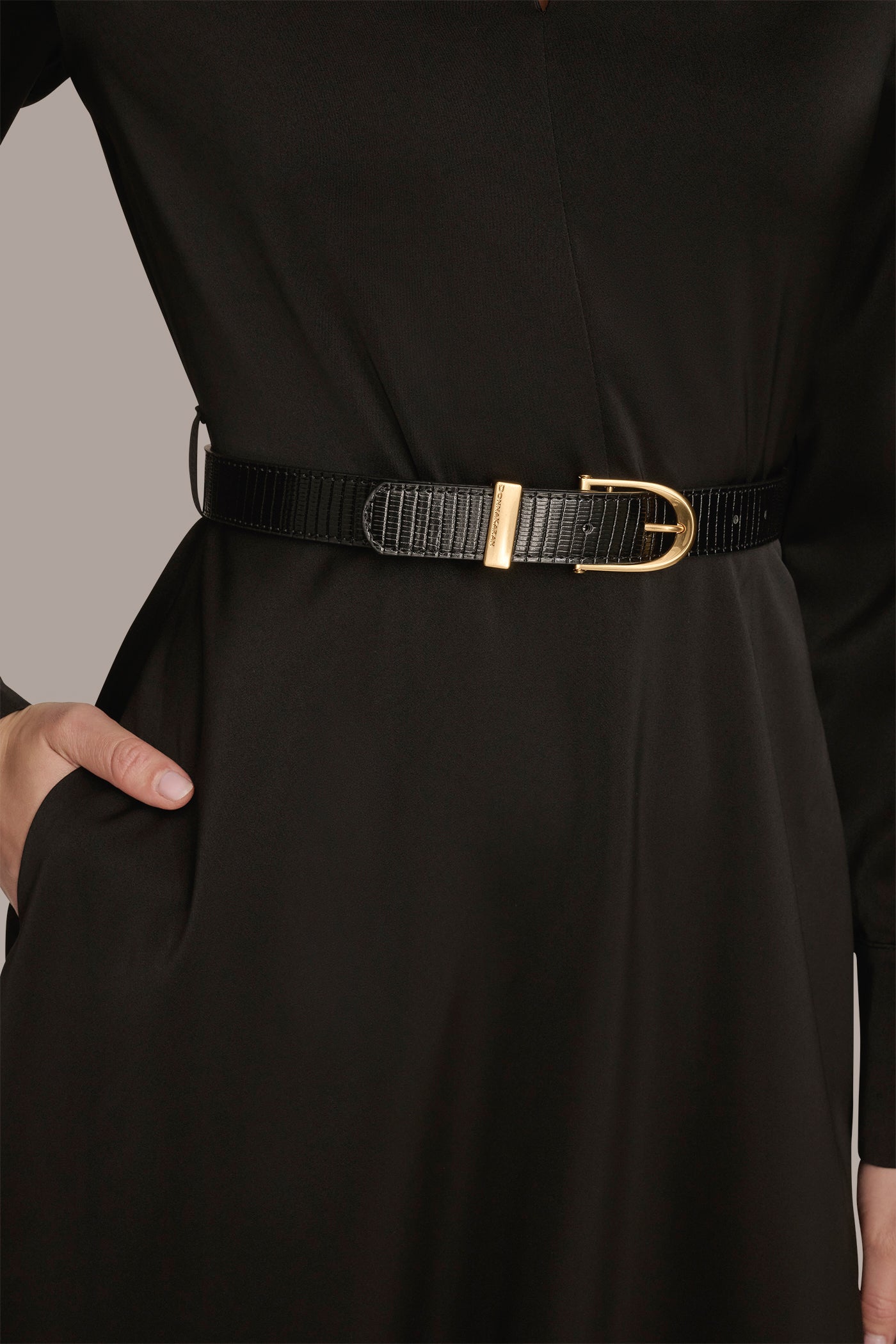 BELTED V-NECK MIDI DRESS VIEW 6 BELTED V-NECK MIDI DRESS VIEW 6