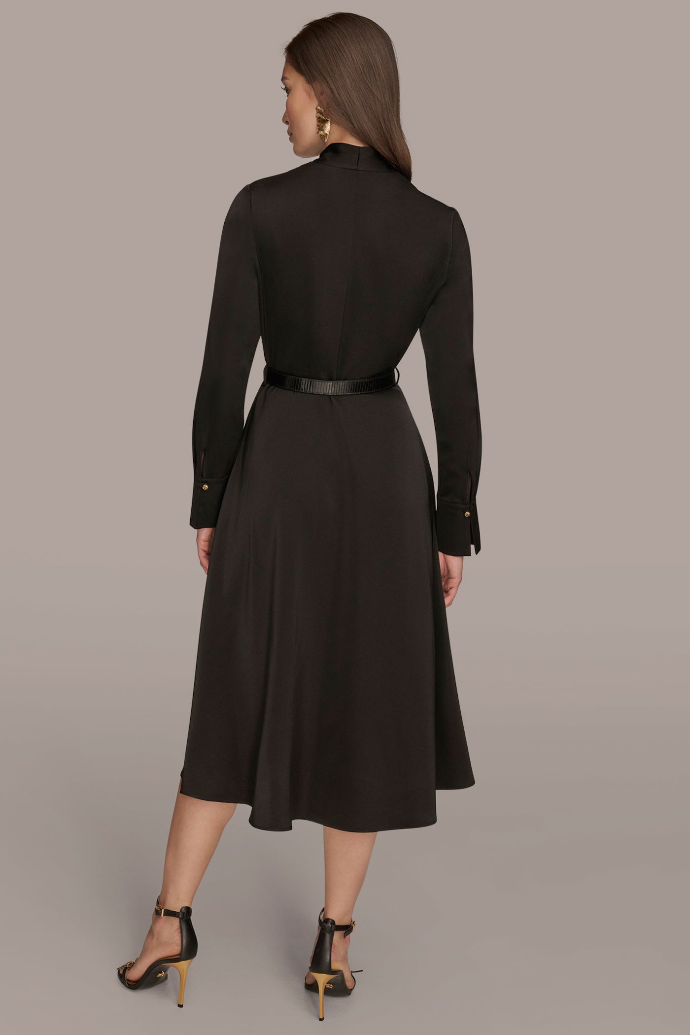 BELTED V-NECK MIDI DRESS | View 2 | Essential Dresses BELTED V-NECK MIDI DRESS | View 2 | Essential Dresses