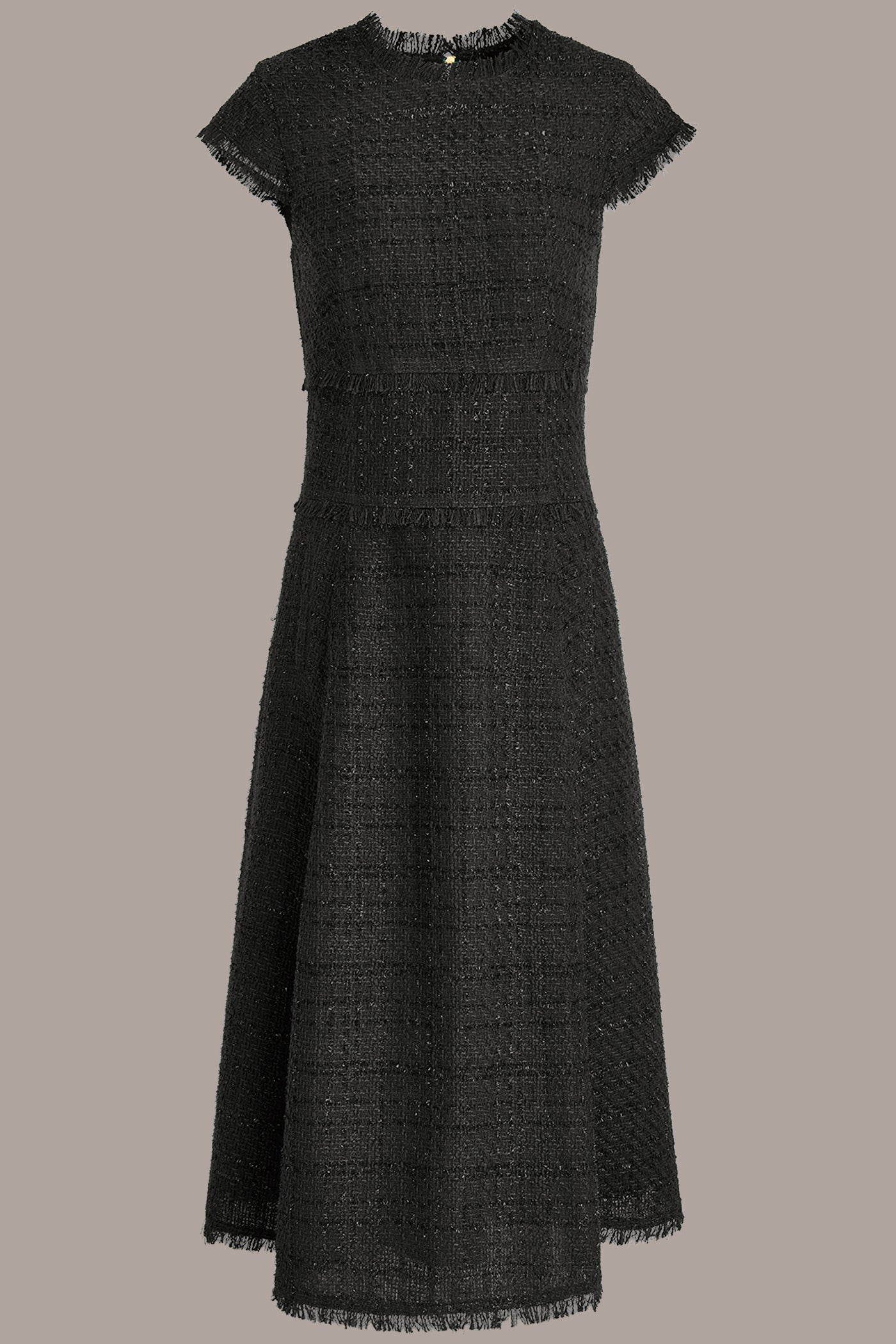 FRAYED TWEED MIDI DRESS VIEW 8 | Black Dresses FRAYED TWEED MIDI DRESS VIEW 8 | Black Dresses