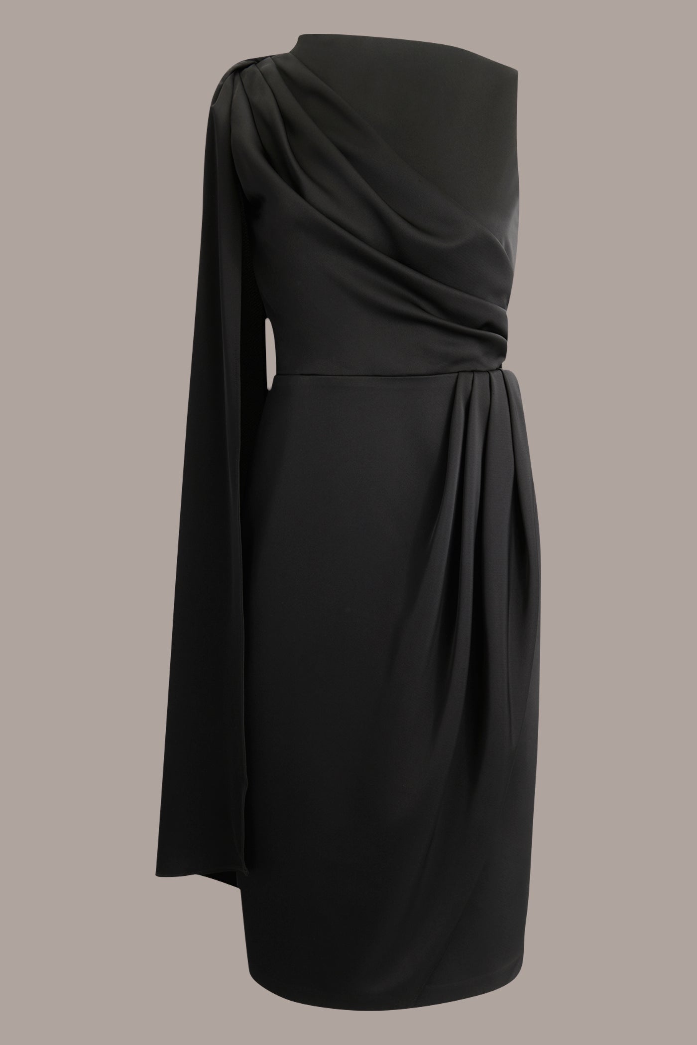 ASYMMETRIC CAPE-DETAIL WRAP-EFFECT MIDI DRESS VIEW 8 | Cocktail & Party ASYMMETRIC CAPE-DETAIL WRAP-EFFECT MIDI DRESS VIEW 8 | Cocktail & Party