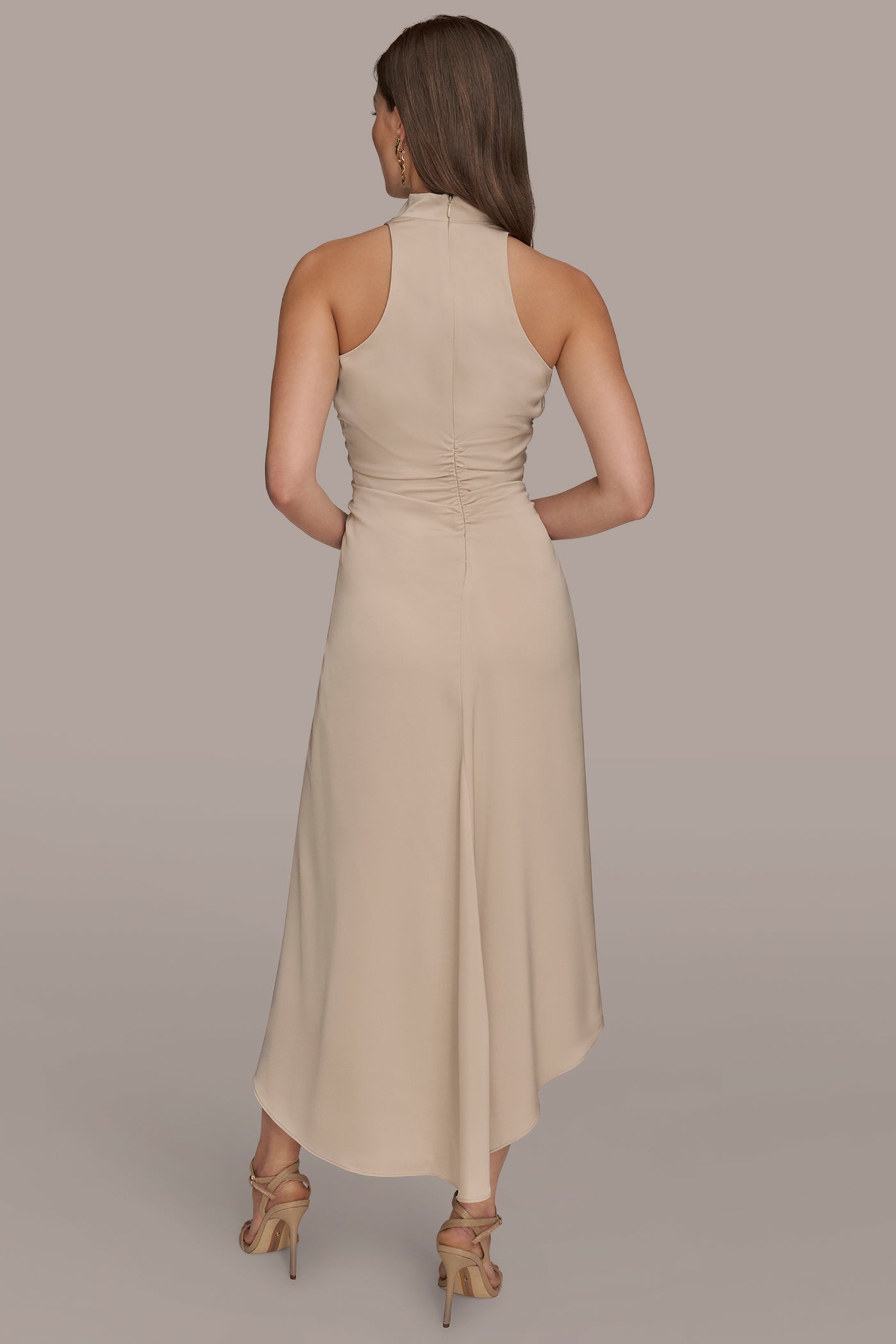 SLEEVELESS COWL NECK SIDE ROUCHED A LINE MIDI | View 2 | Event Dressing SLEEVELESS COWL NECK SIDE ROUCHED A LINE MIDI | View 2 | Event Dressing