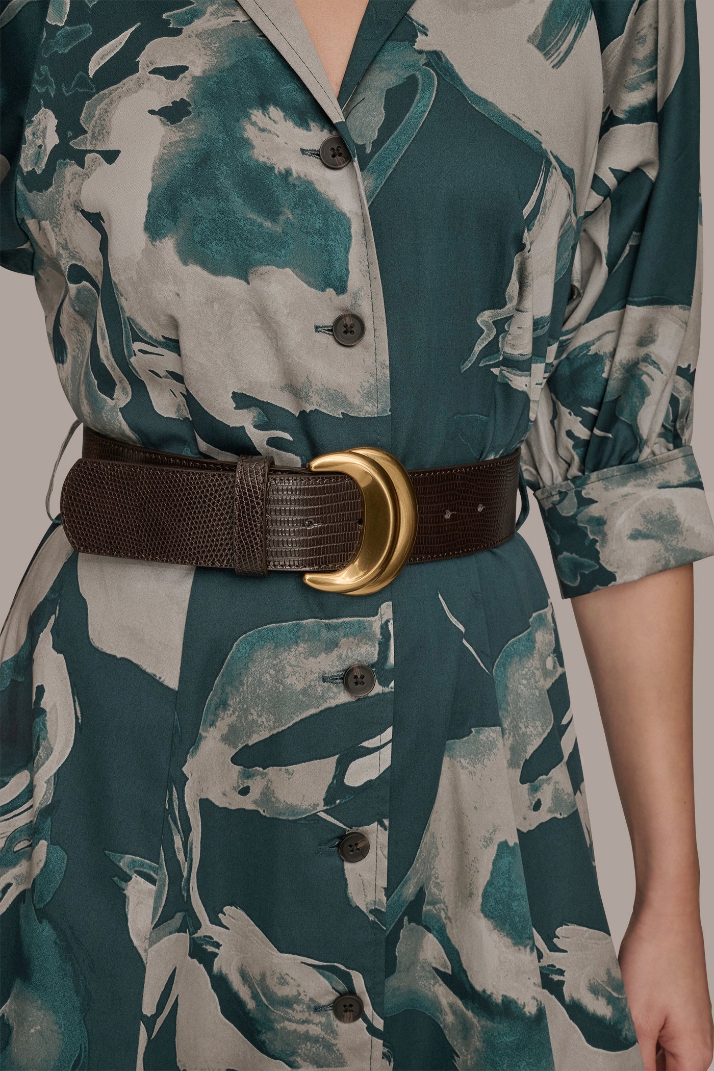 BELTED FLORAL MIDI SHIRT DRESS VIEW 6 BELTED FLORAL MIDI SHIRT DRESS VIEW 6