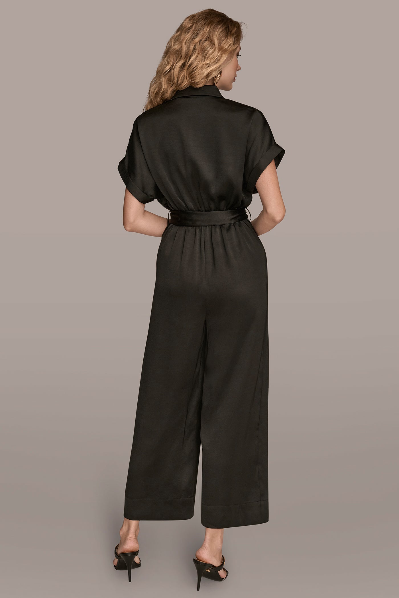 BELTED SATIN STRAIGHT LEG JUMPSUIT | View 2 | New clothing BELTED SATIN STRAIGHT LEG JUMPSUIT | View 2 | New clothing