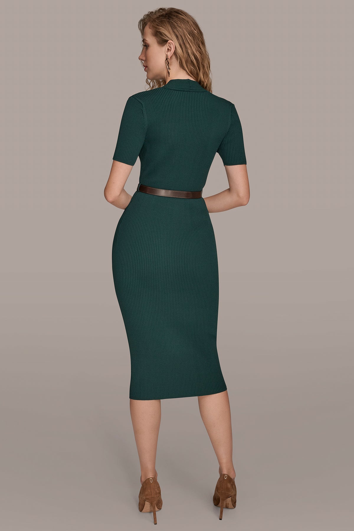 Donna Karan New York Women's Knit Short Sleeve Midi Dress