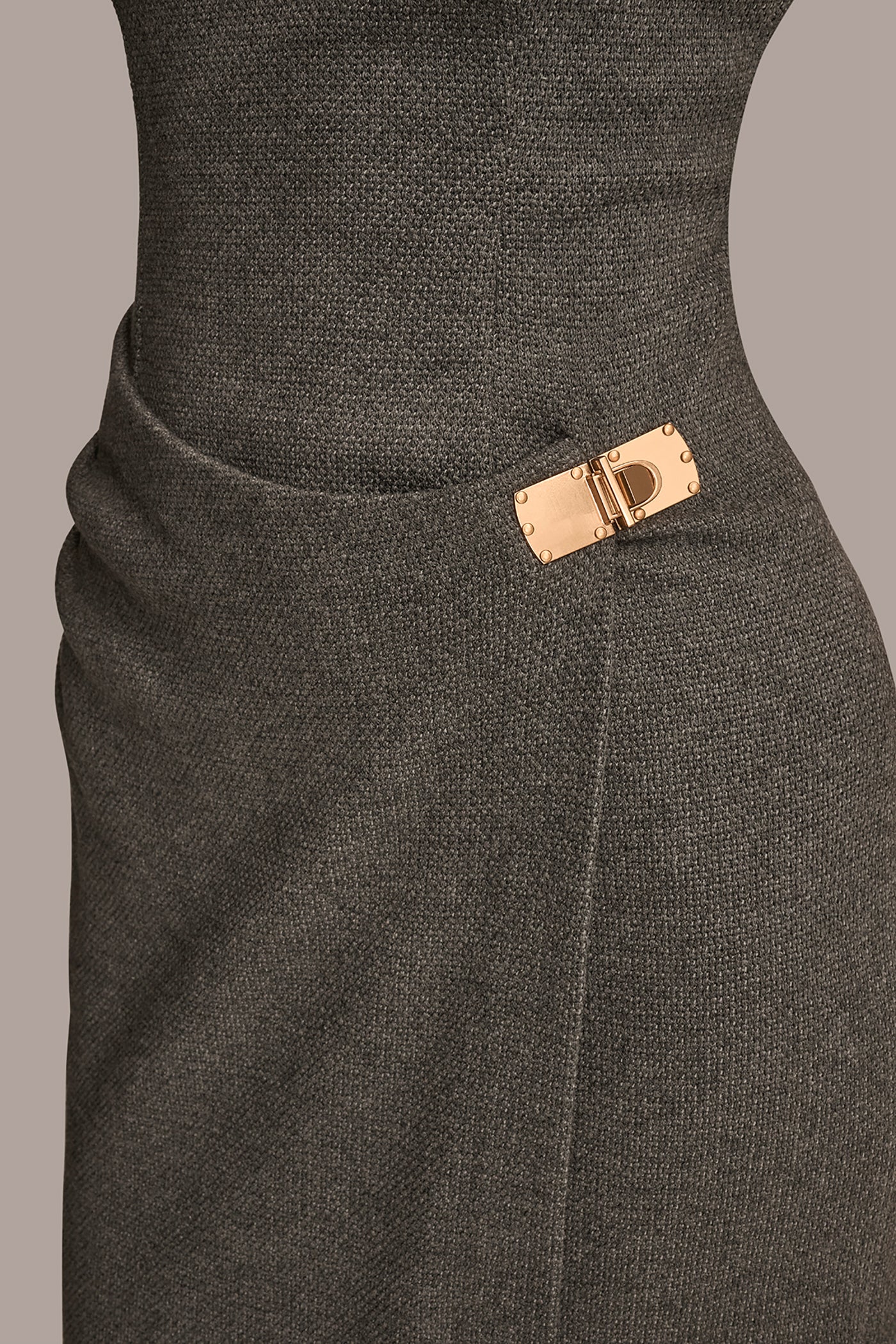 SLEEVELESS FAUX WRAP MIDI SHEATH VIEW 5 | Office to Evening Dresses SLEEVELESS FAUX WRAP MIDI SHEATH VIEW 5 | Office to Evening Dresses