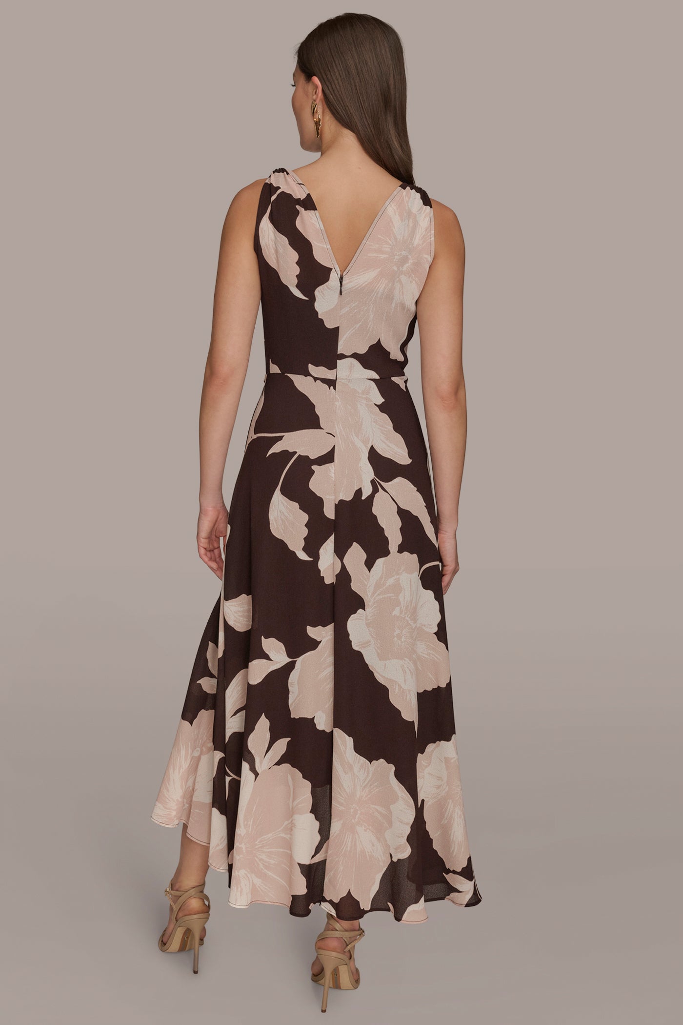 WRAP-EFFECT FLORAL GATHERED MIDI DRESS | View 2 | Office to Evening Dresses WRAP-EFFECT FLORAL GATHERED MIDI DRESS | View 2 | Office to Evening Dresses