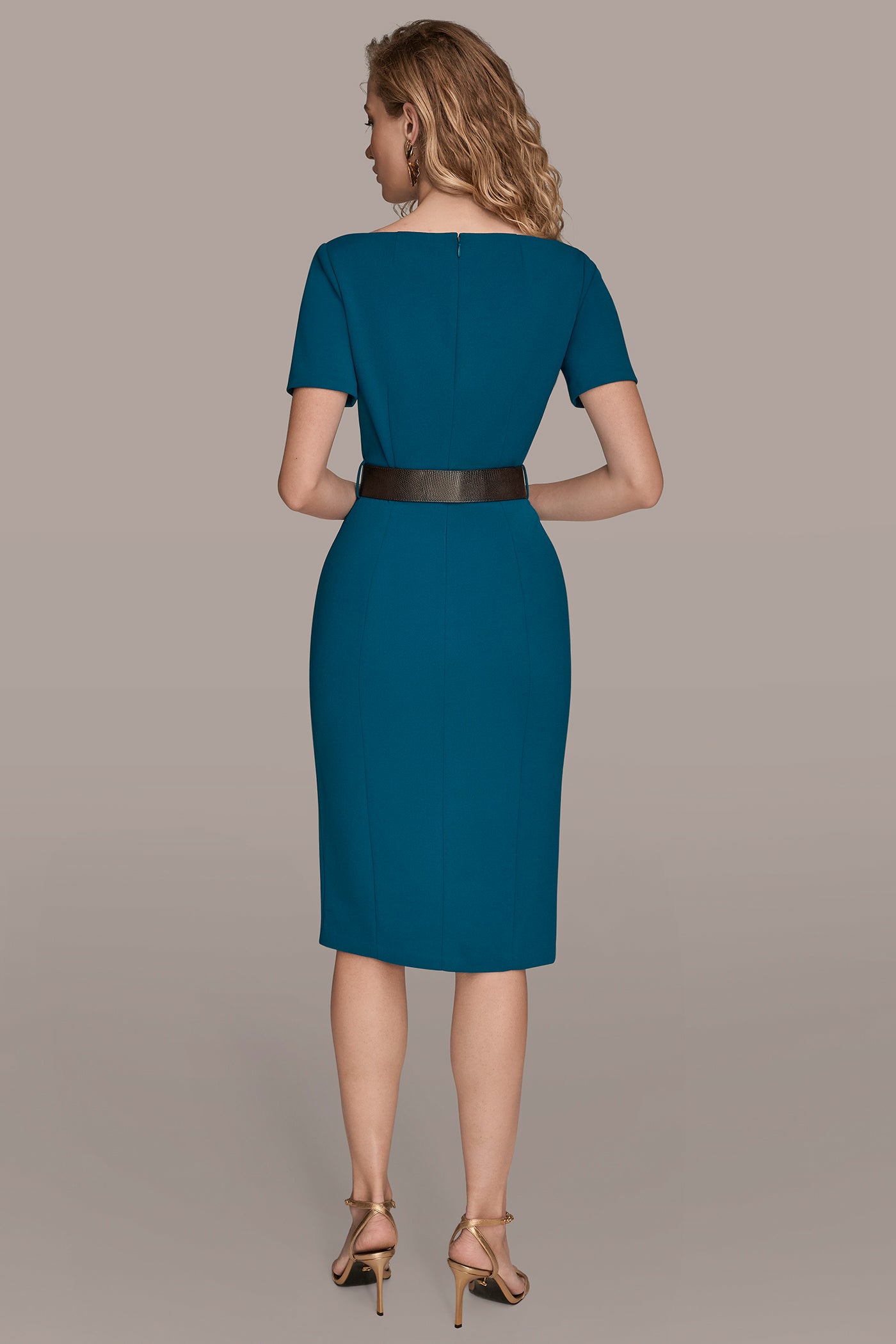 BELTED DOUBLE-SPLIT SHEATH DRESS | View 2 | Cocktail & Party BELTED DOUBLE-SPLIT SHEATH DRESS | View 2 | Cocktail & Party