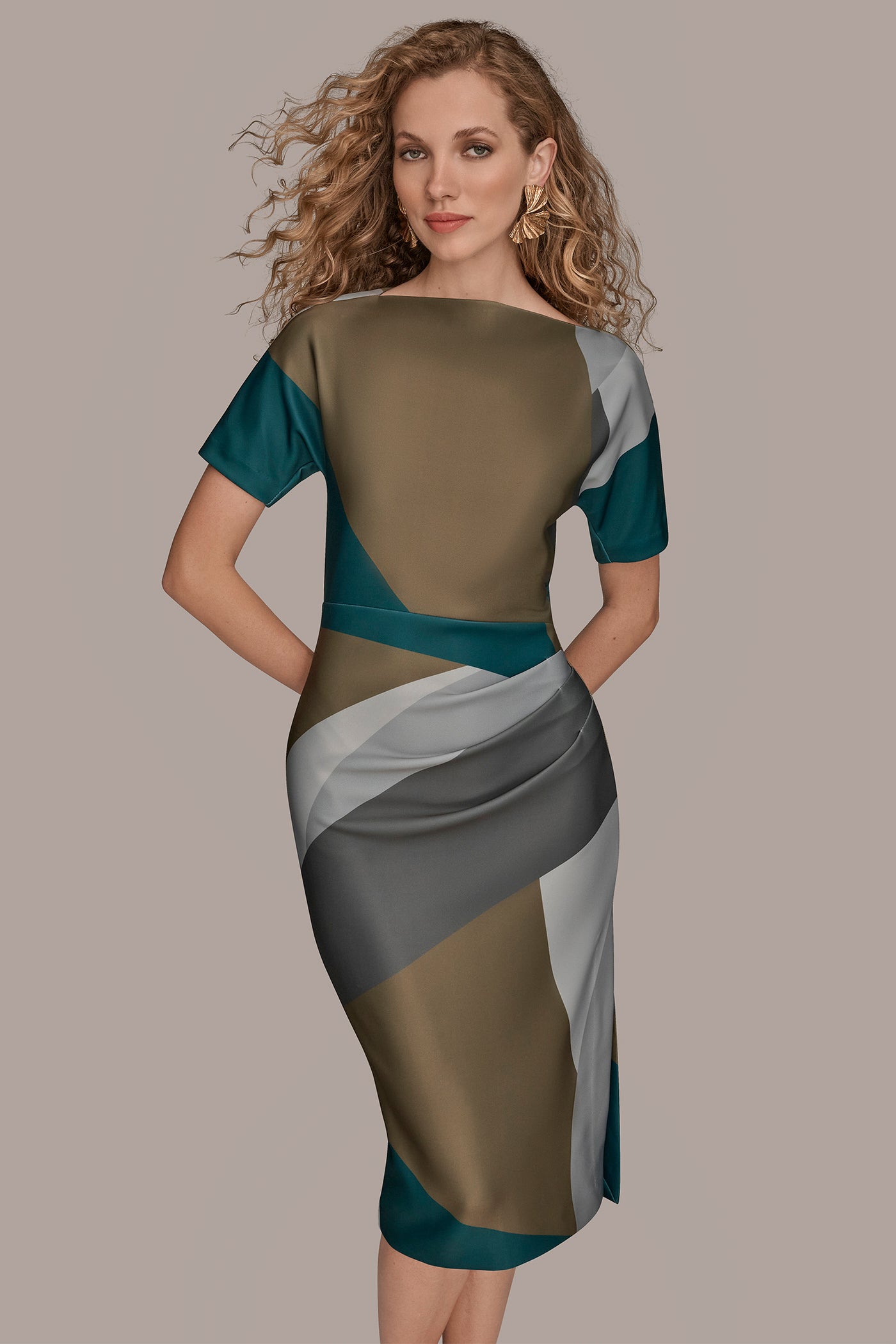 COLOR-BLOCK MIDI SHEATH DRESS VIEW 4 COLOR-BLOCK MIDI SHEATH DRESS VIEW 4