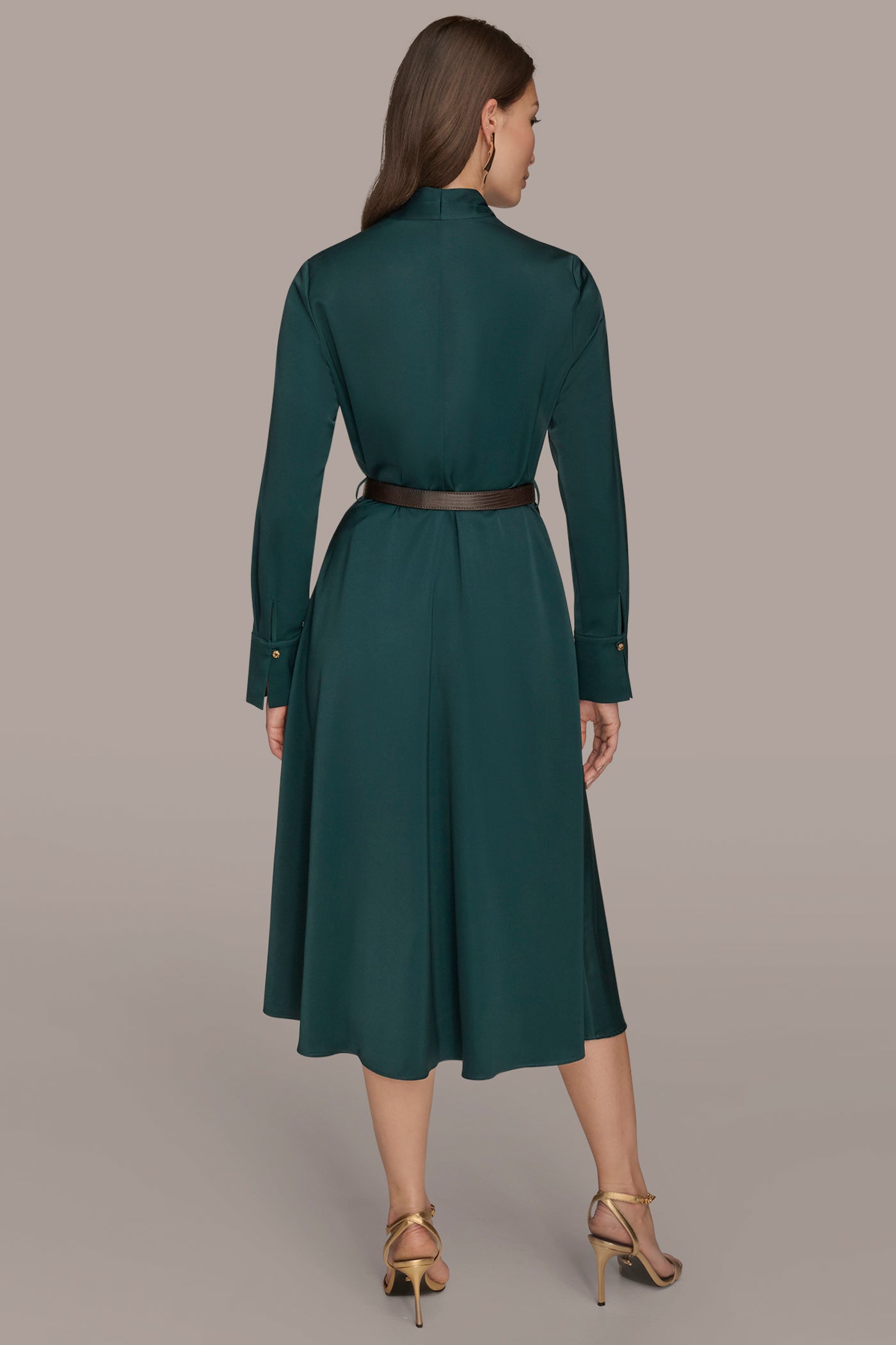 BELTED V-NECK MIDI DRESS | View 2 | Essential Dresses BELTED V-NECK MIDI DRESS | View 2 | Essential Dresses