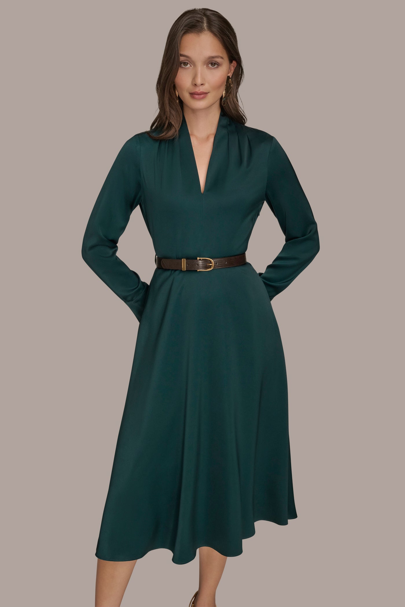 BELTED V-NECK MIDI DRESS VIEW 4 | Essential Dresses BELTED V-NECK MIDI DRESS VIEW 4 | Essential Dresses