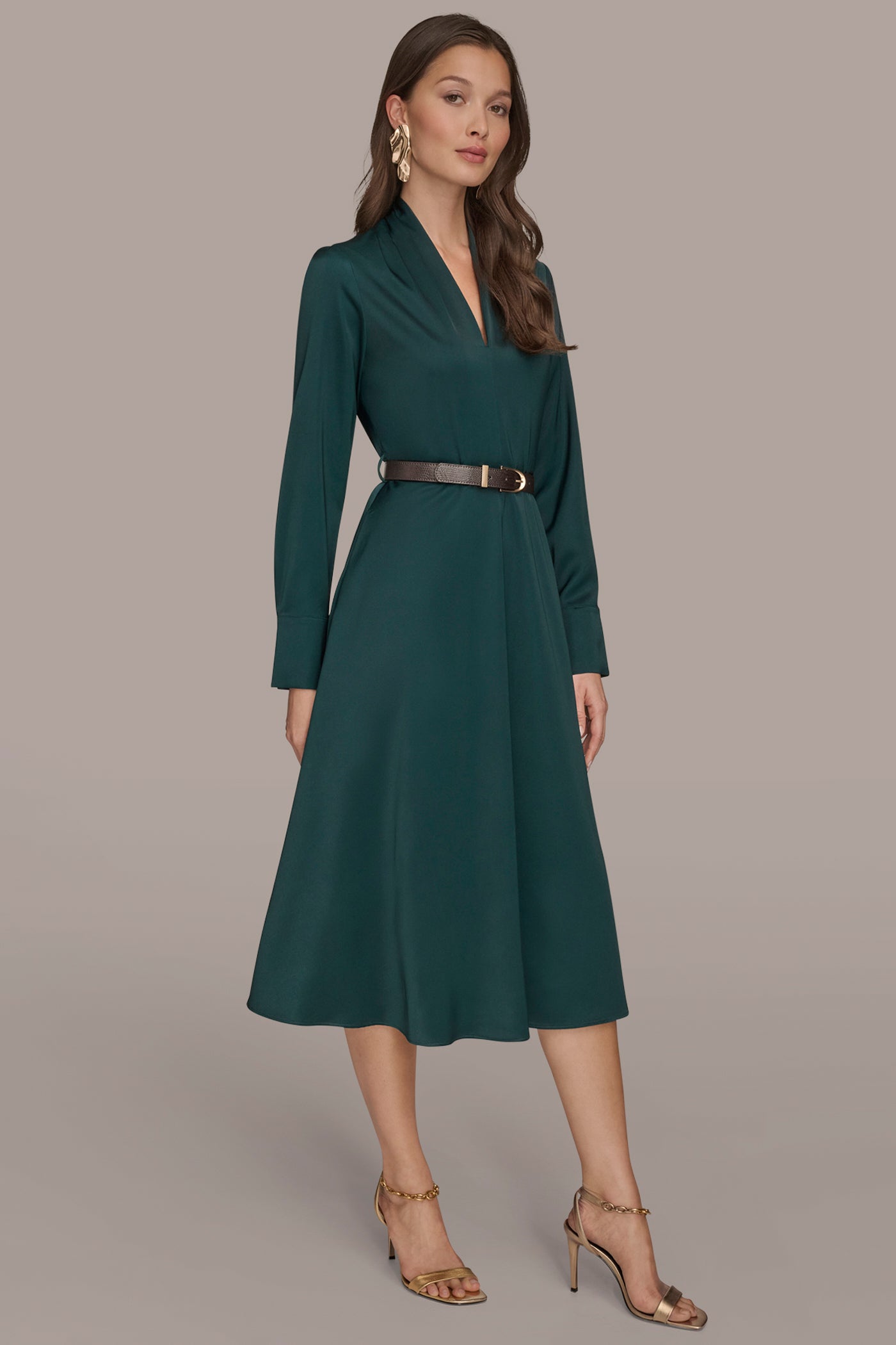 BELTED V-NECK MIDI DRESS VIEW 3 | Essential Dresses BELTED V-NECK MIDI DRESS VIEW 3 | Essential Dresses
