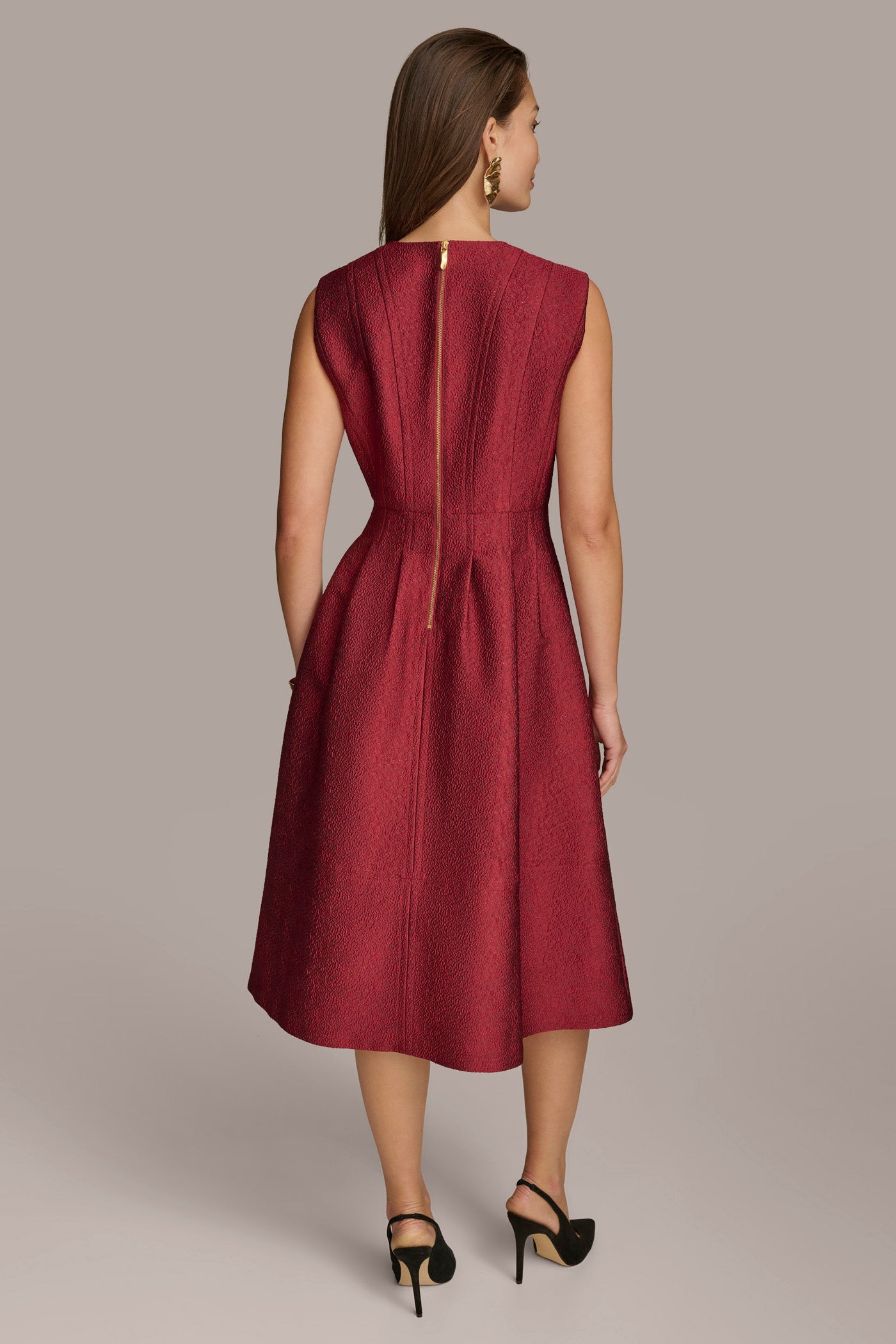 PEBBLE JACQUARD FIT AND FLARE DRESS | View 2 | Last Chance PEBBLE JACQUARD FIT AND FLARE DRESS | View 2 | Last Chance