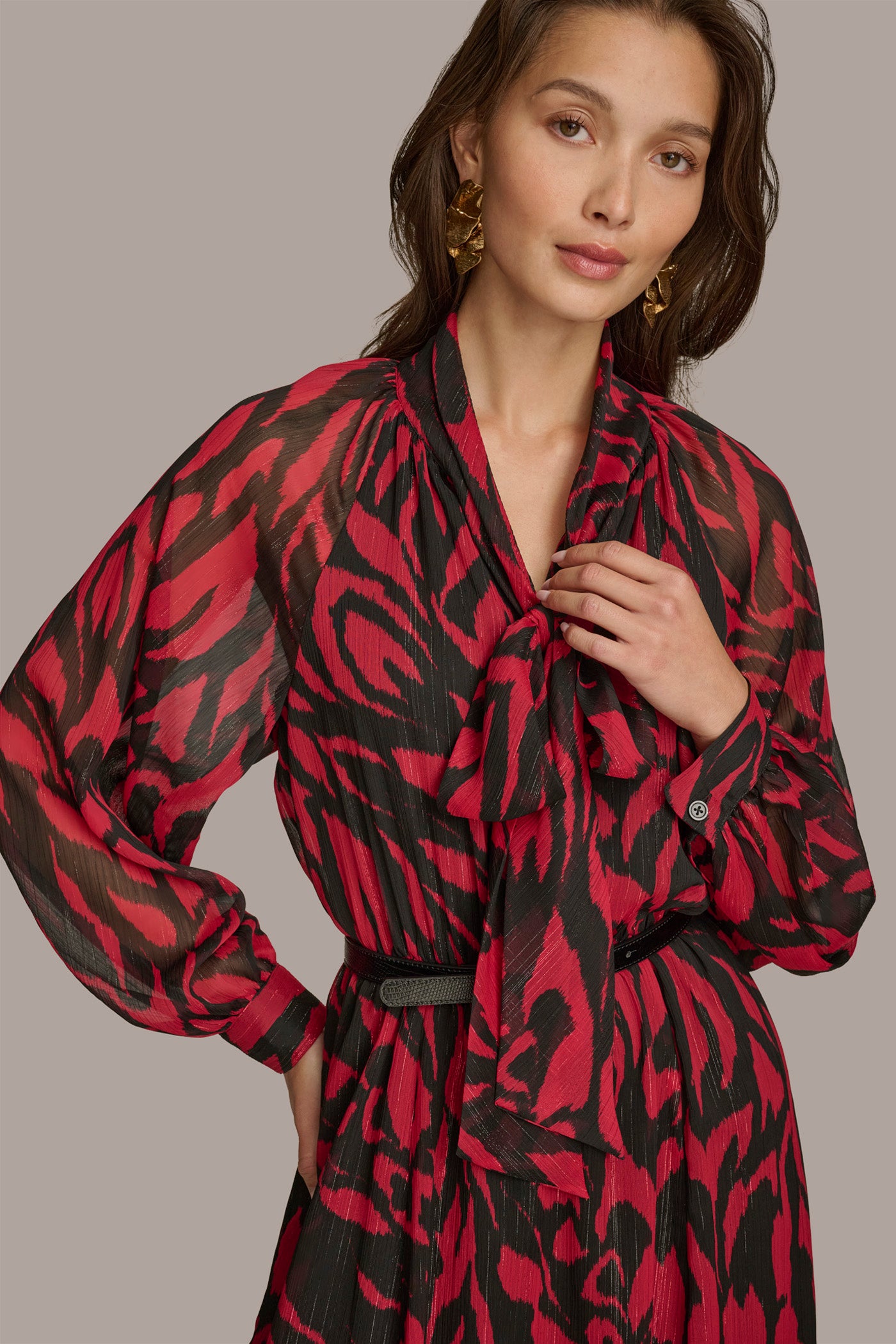 CHIFFON SHIRT DRESS MIDI WITH BELT VIEW 6 | Select Dresses CHIFFON SHIRT DRESS MIDI WITH BELT VIEW 6 | Select Dresses