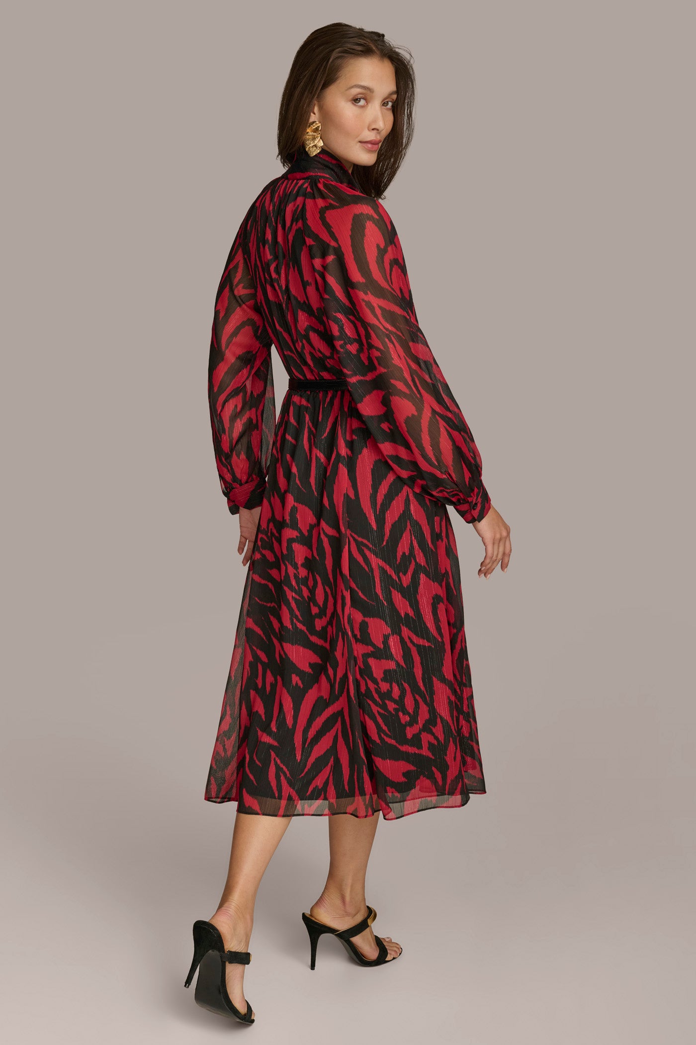 CHIFFON SHIRT DRESS MIDI WITH BELT VIEW 5 | Select Dresses CHIFFON SHIRT DRESS MIDI WITH BELT VIEW 5 | Select Dresses