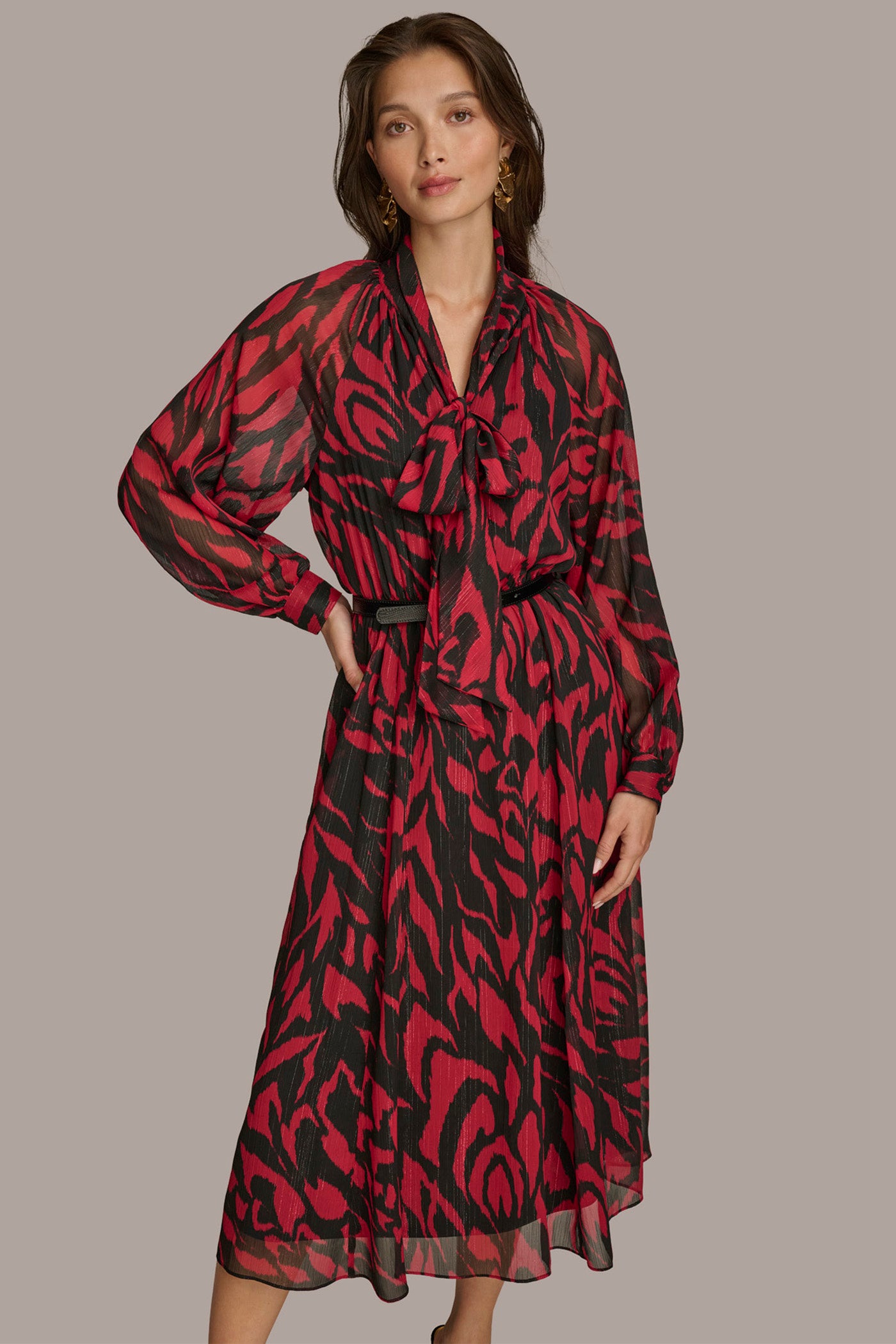 CHIFFON SHIRT DRESS MIDI WITH BELT VIEW 4 | Select Dresses CHIFFON SHIRT DRESS MIDI WITH BELT VIEW 4 | Select Dresses