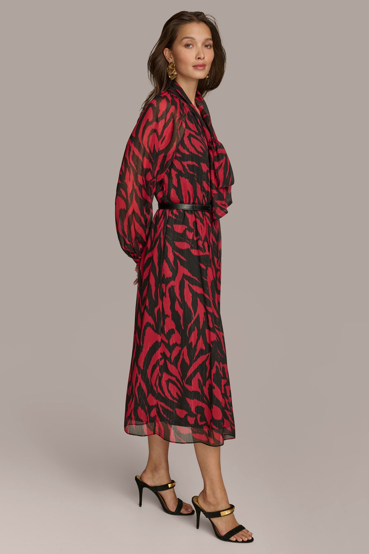 CHIFFON SHIRT DRESS MIDI WITH BELT VIEW 3 | Select Dresses CHIFFON SHIRT DRESS MIDI WITH BELT VIEW 3 | Select Dresses