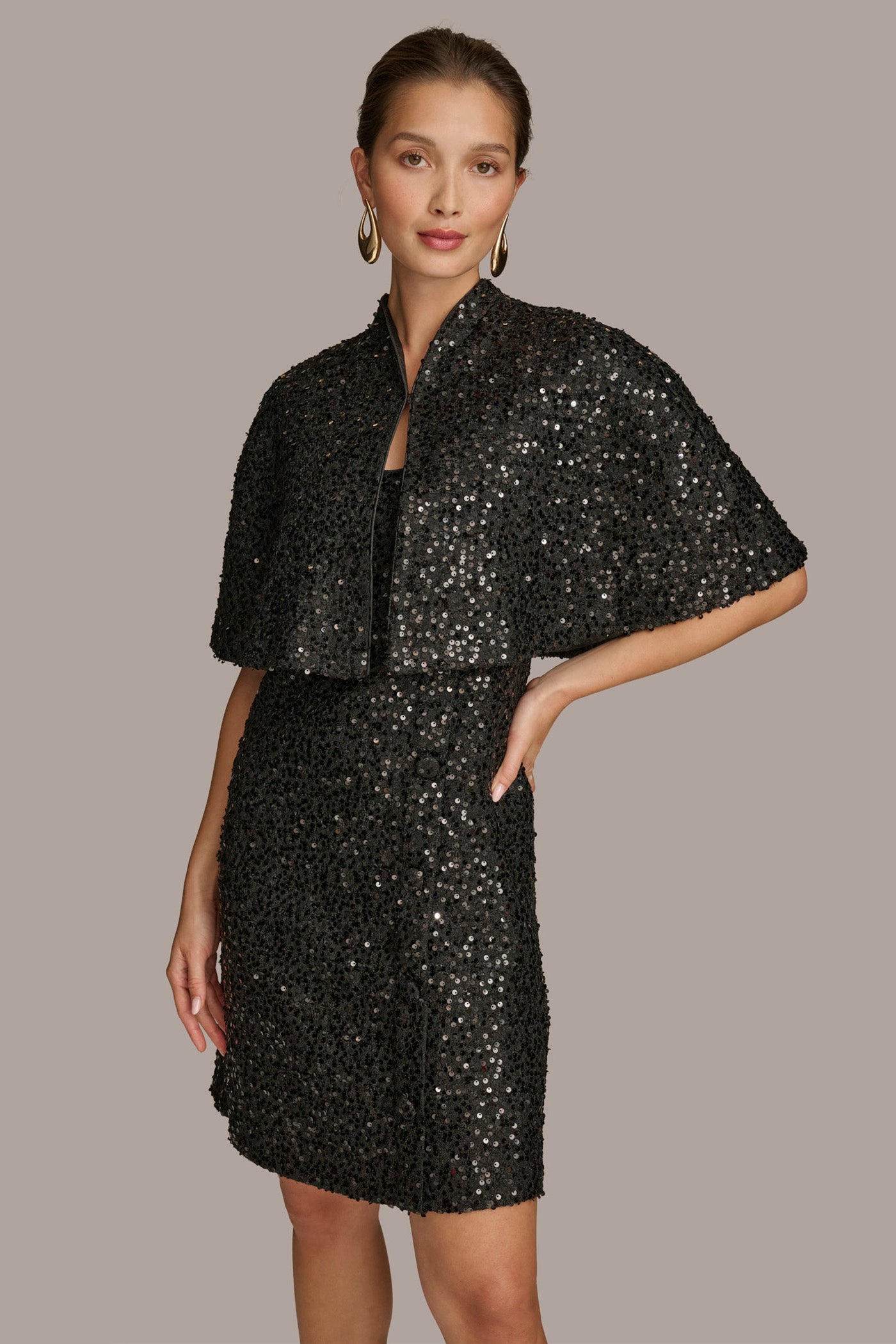 TWO PIECE SEQUIN DRESS AND SHRUG VIEW 7 | Black Dresses TWO PIECE SEQUIN DRESS AND SHRUG VIEW 7 | Black Dresses