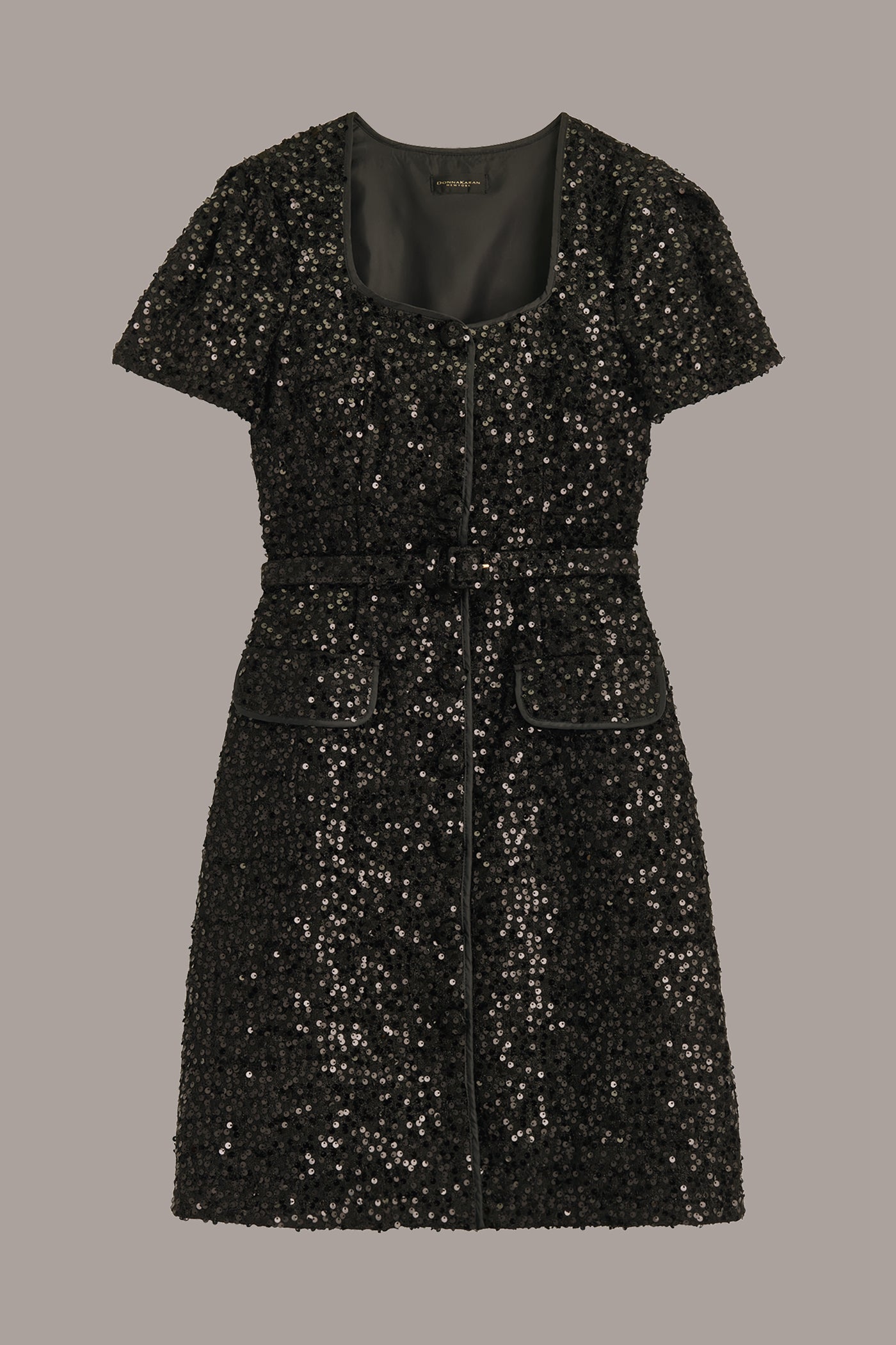 SQUARE NECK SEQUIN A LINE DRESS VIEW 7 SQUARE NECK SEQUIN A LINE DRESS VIEW 7
