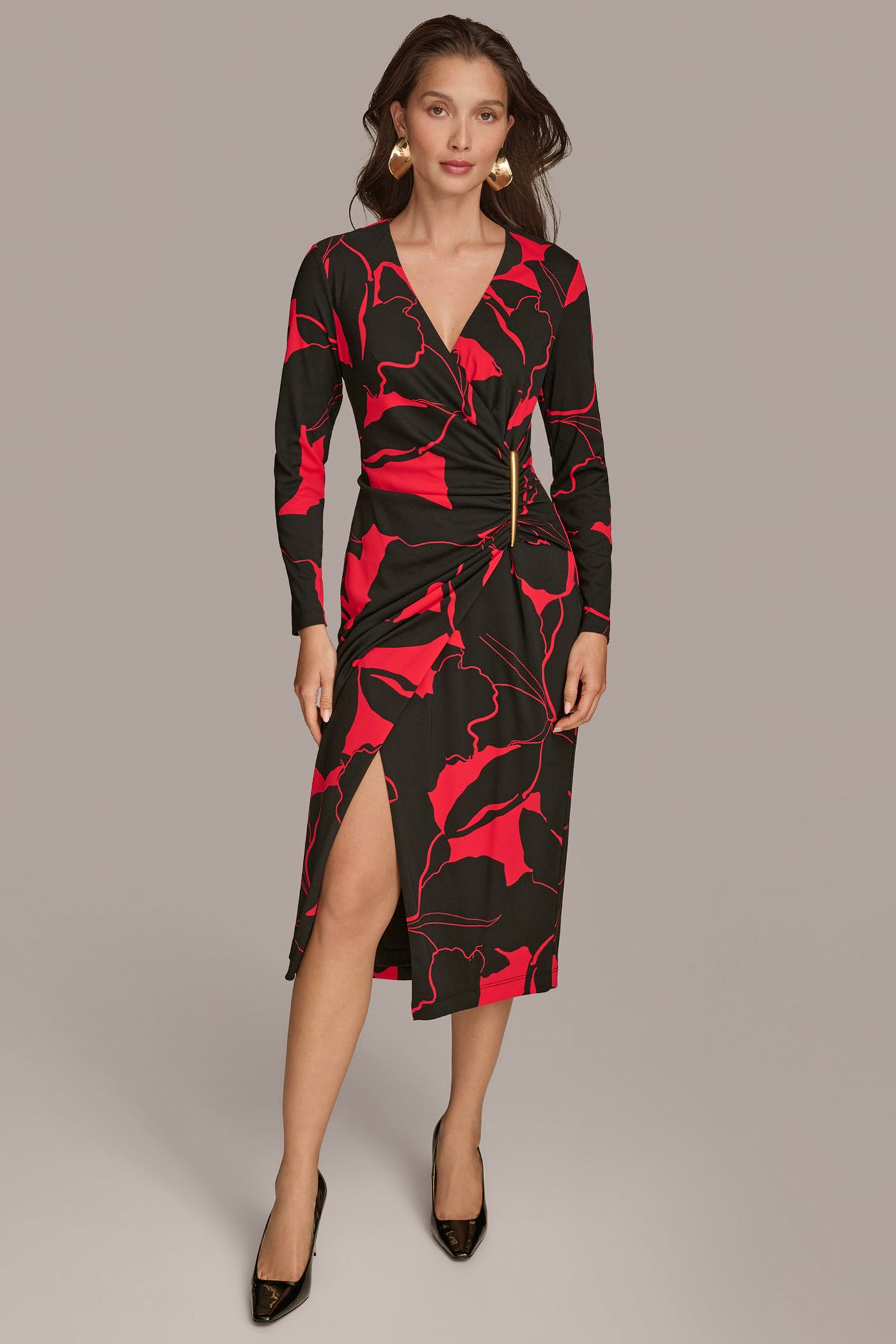 WRAP-EFFECT MIDI DRESS | View 1 | Office to Evening Dresses WRAP-EFFECT MIDI DRESS | View 1 | Office to Evening Dresses