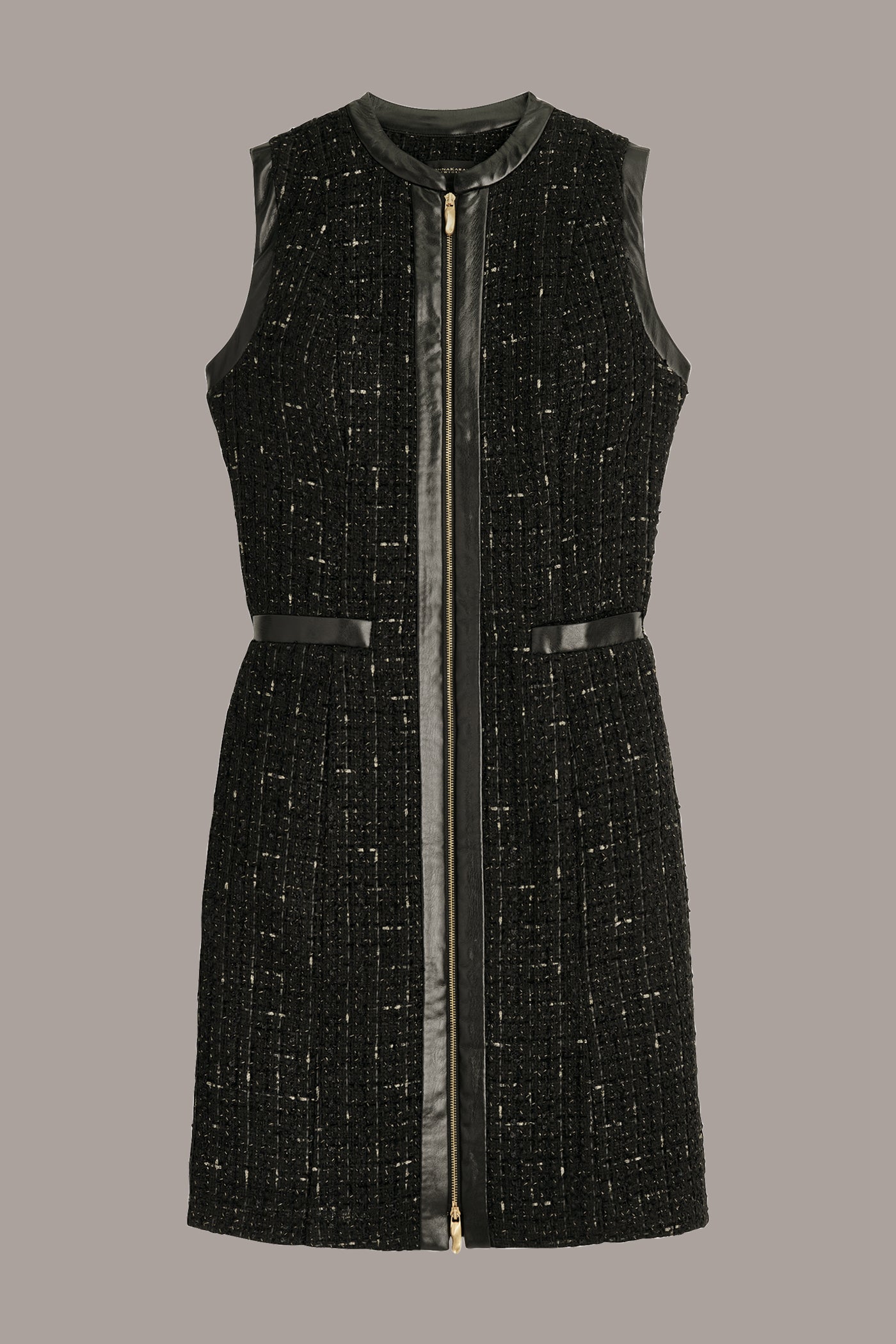 TWEED A LINE DRESS WITH FRONT ZIPPER VIEW 6 TWEED A LINE DRESS WITH FRONT ZIPPER VIEW 6