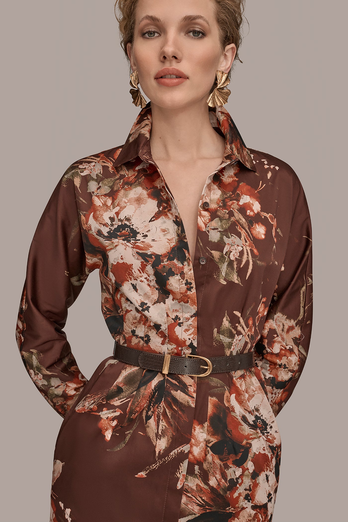 BELTED FLORAL SHIRT DRESS VIEW 5 | Essential Dresses BELTED FLORAL SHIRT DRESS VIEW 5 | Essential Dresses