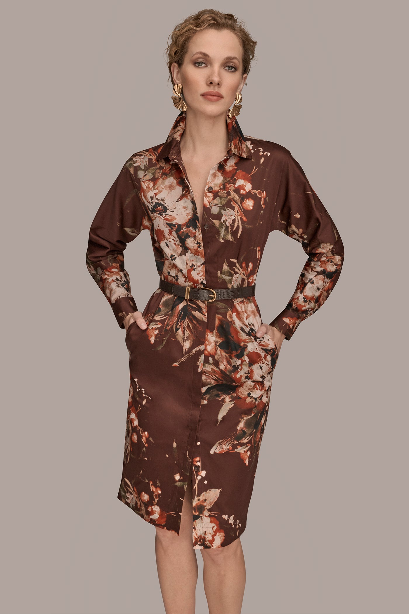 BELTED FLORAL SHIRT DRESS VIEW 4 | Essential Dresses BELTED FLORAL SHIRT DRESS VIEW 4 | Essential Dresses