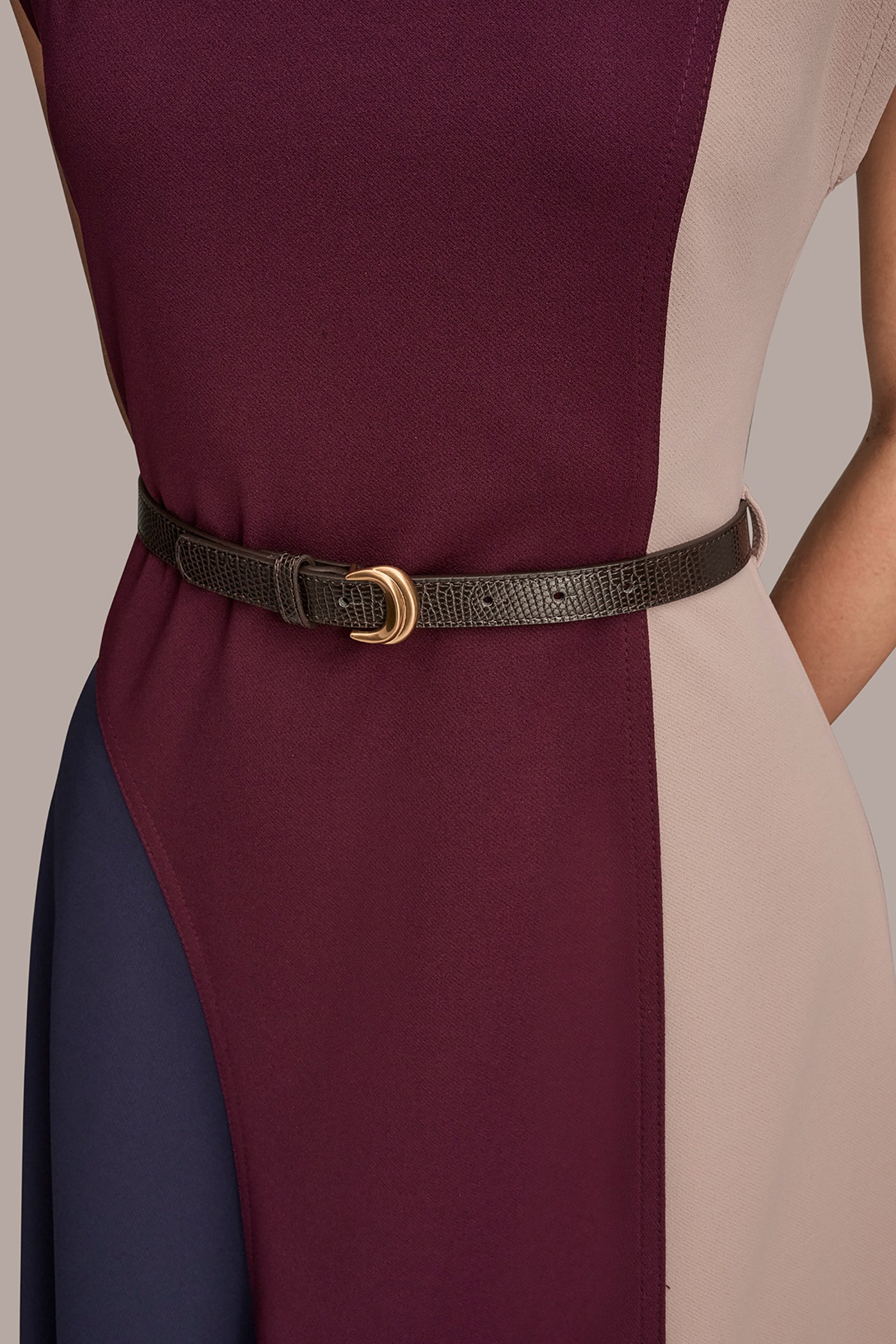 BELTED COLOR-BLOCK MIDI DRESS VIEW 7 | Dresses & Jumpsuits BELTED COLOR-BLOCK MIDI DRESS VIEW 7 | Dresses & Jumpsuits