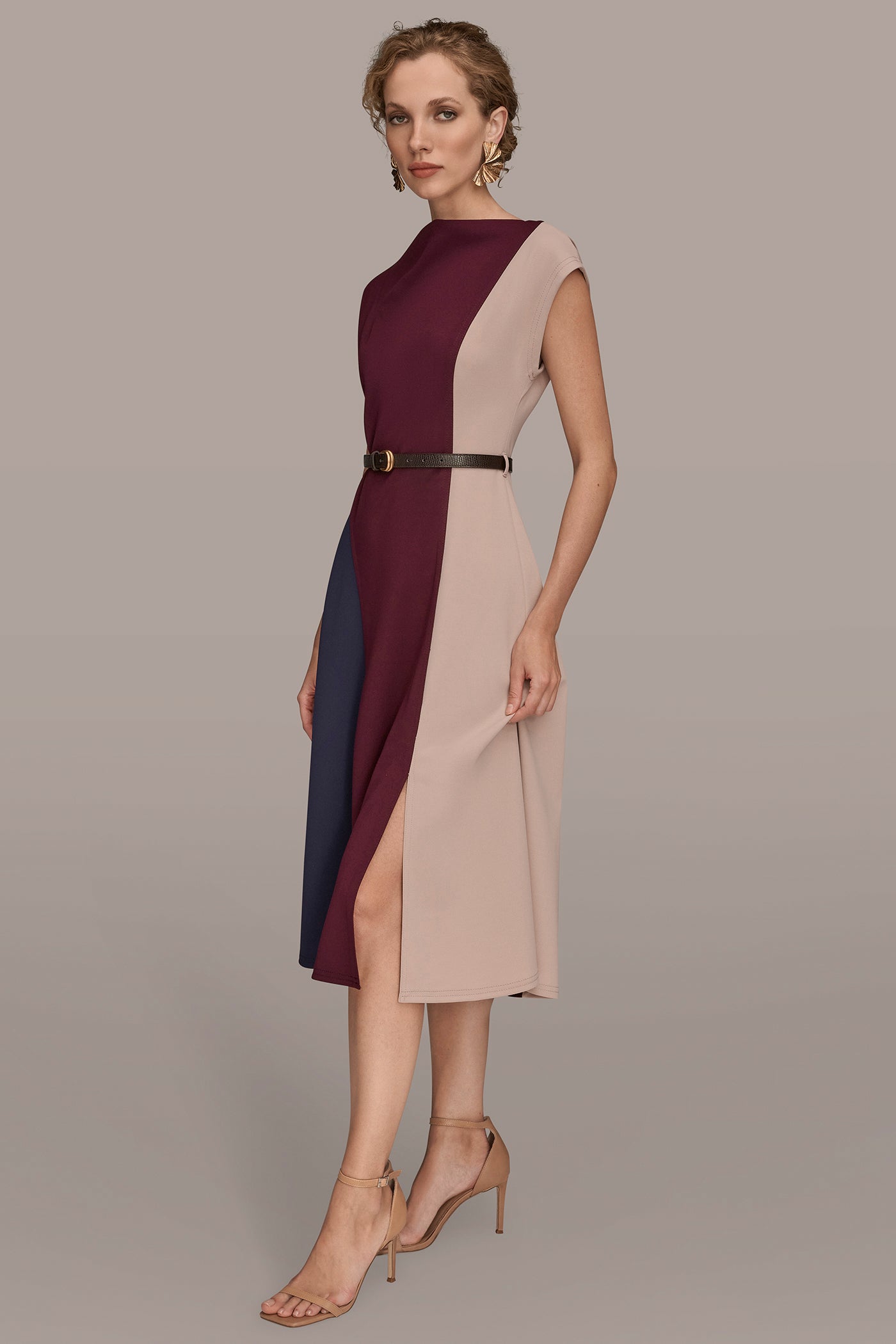BELTED COLOR-BLOCK MIDI DRESS VIEW 3 | Dresses & Jumpsuits BELTED COLOR-BLOCK MIDI DRESS VIEW 3 | Dresses & Jumpsuits
