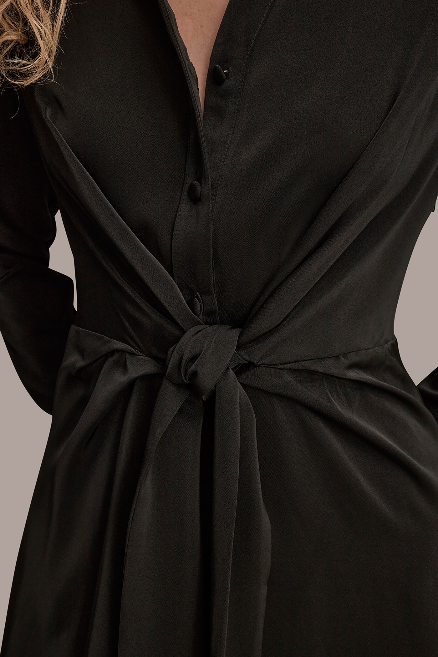 TIE FRONT SATIN MIDI SHIRT DRESS VIEW 5 | New Arrivals TIE FRONT SATIN MIDI SHIRT DRESS VIEW 5 | New Arrivals