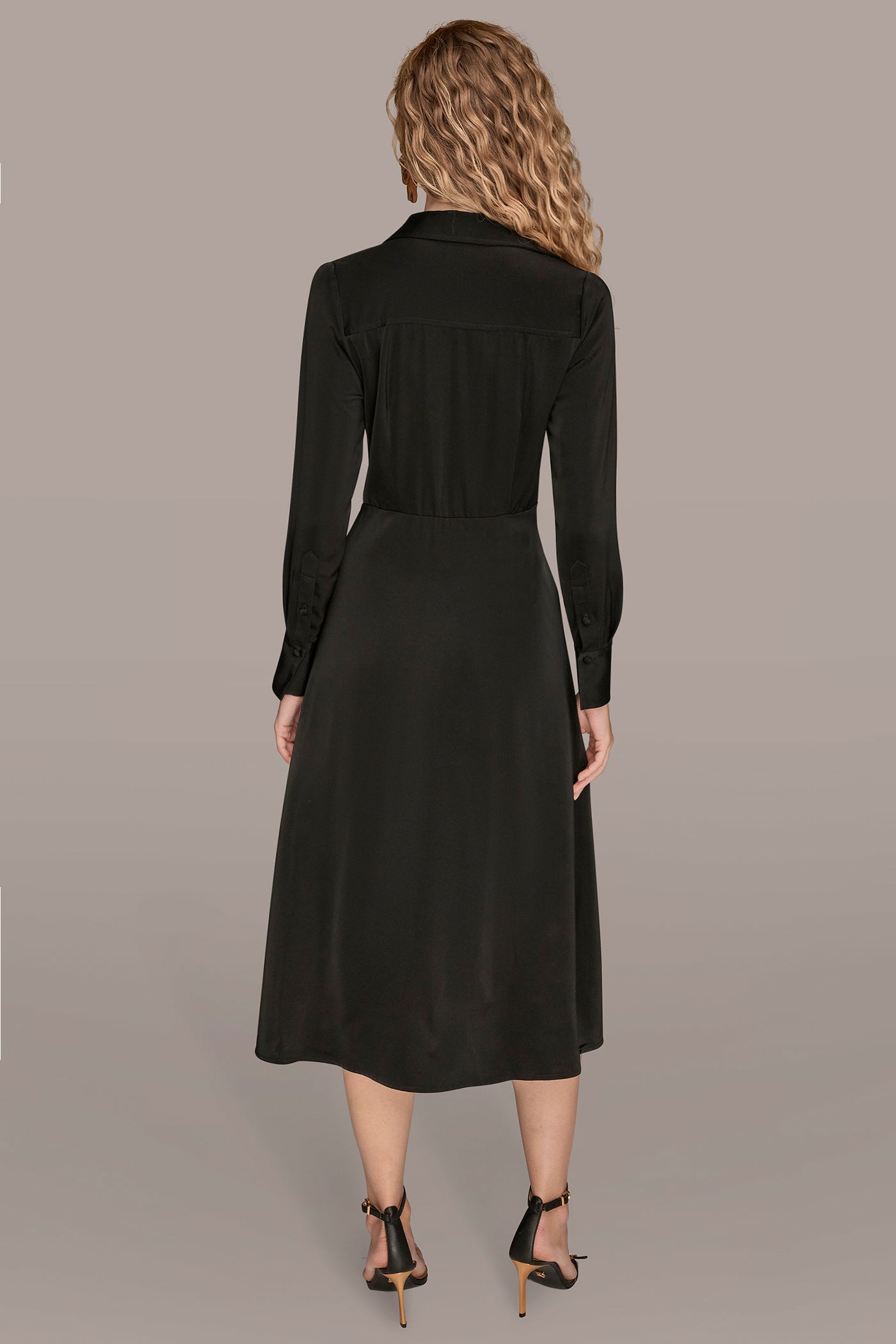 TIE FRONT SATIN MIDI SHIRT DRESS | View 2 | New Arrivals TIE FRONT SATIN MIDI SHIRT DRESS | View 2 | New Arrivals