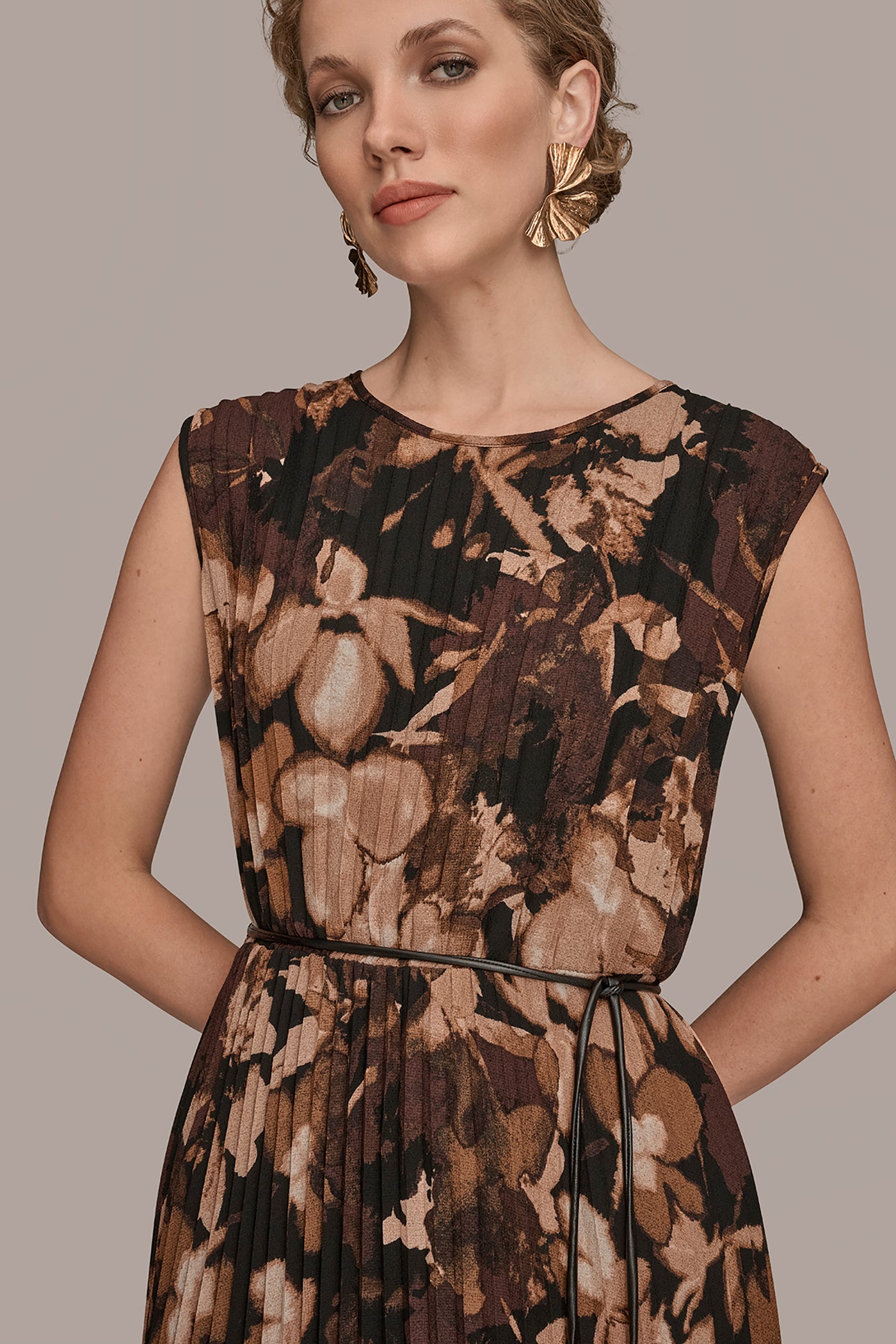 BELTED FLORAL A-LINE MIDI DRESS VIEW 5 | New clothing BELTED FLORAL A-LINE MIDI DRESS VIEW 5 | New clothing
