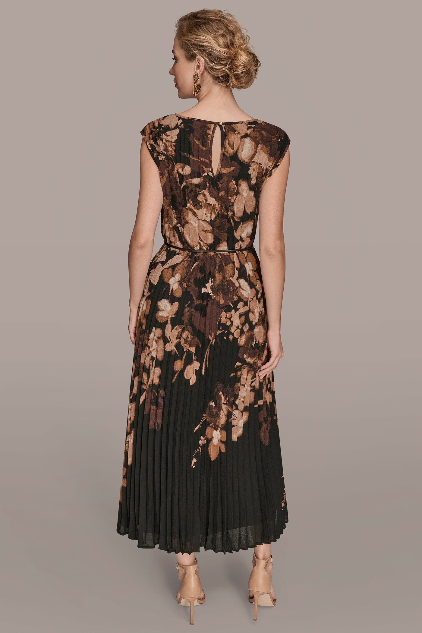 BELTED FLORAL A-LINE MIDI DRESS VIEW 3 | New clothing BELTED FLORAL A-LINE MIDI DRESS VIEW 3 | New clothing