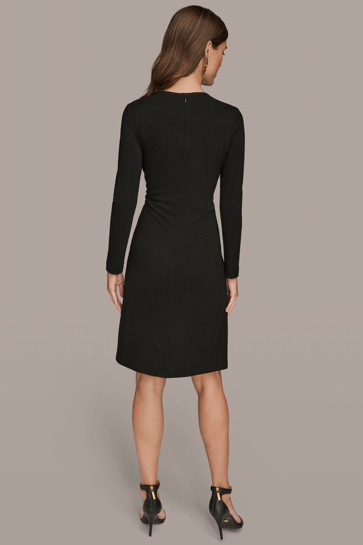 Long Sleeve Crew Neck A Line Dress