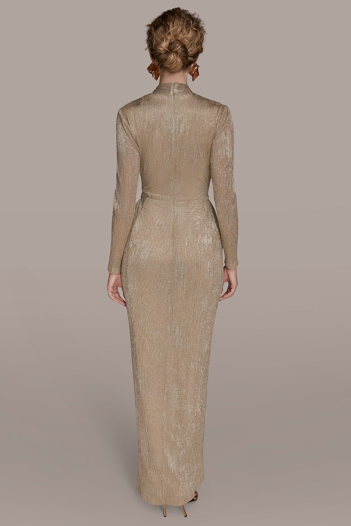 donna karan metallic brocade dress Donna Karan Women's Brocade Strapless Pleated Midi Gown Dress in Umbria Multi Gold, Size 6