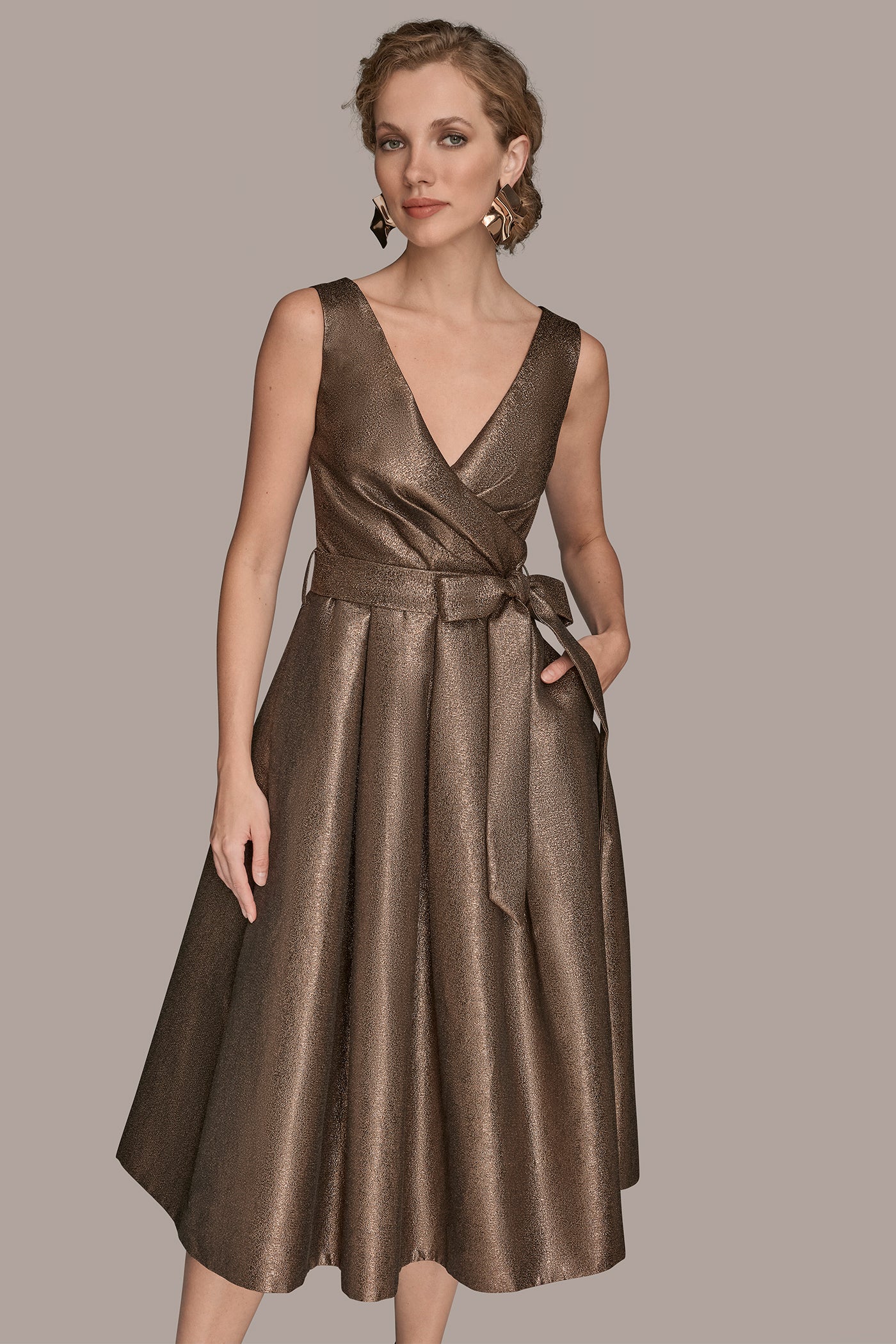 WRAP-EFFECT BROCADE MIDI GOWN VIEW 4 | Dresses & Jumpsuits WRAP-EFFECT BROCADE MIDI GOWN VIEW 4 | Dresses & Jumpsuits