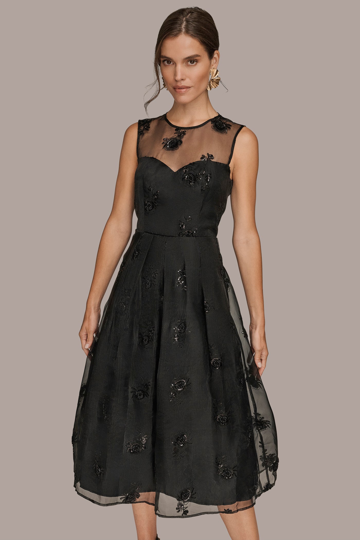 BEAD-EMBELLISHED ORGANZA MIDI GOWN VIEW 4 | Dresses & Jumpsuits BEAD-EMBELLISHED ORGANZA MIDI GOWN VIEW 4 | Dresses & Jumpsuits