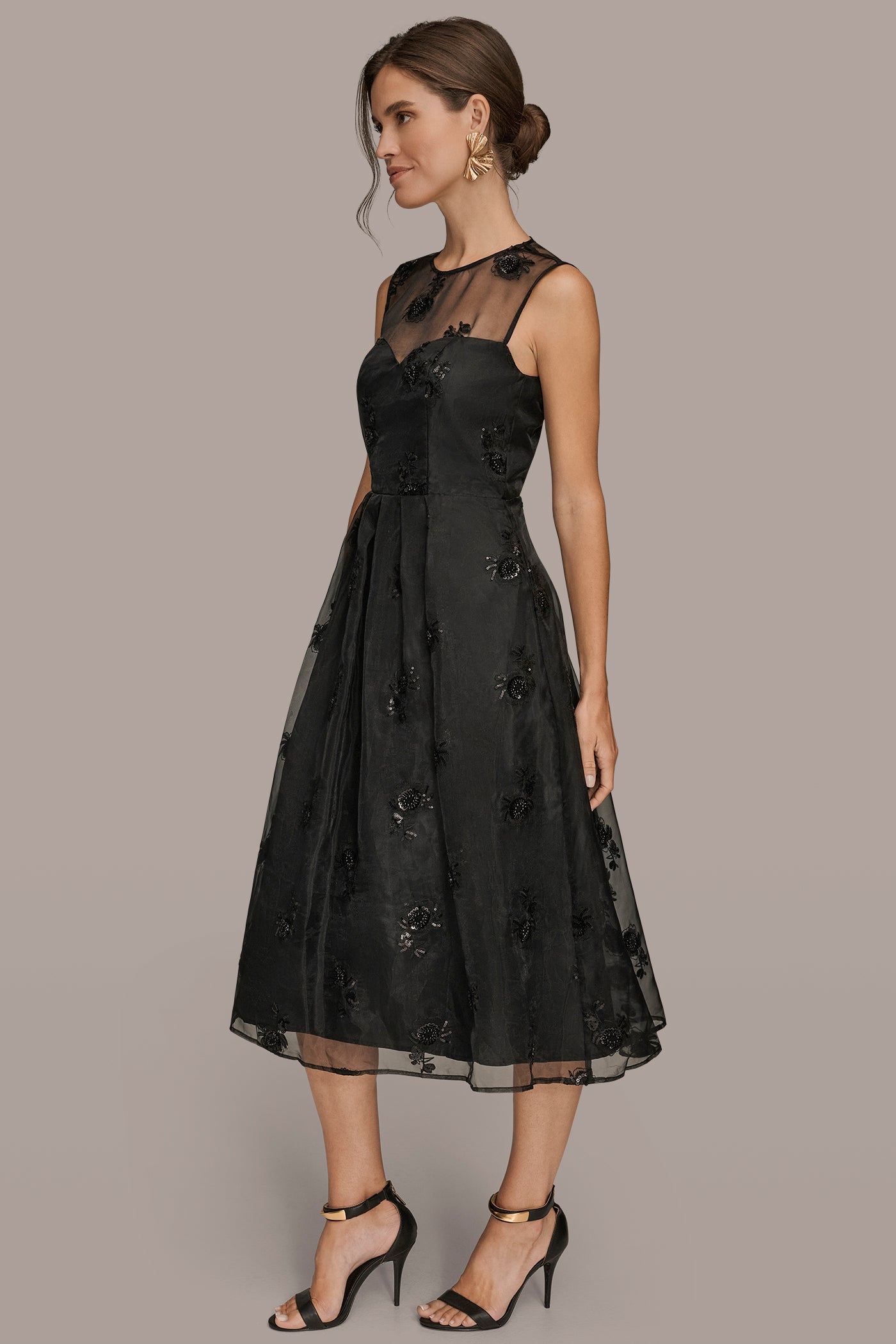 BEAD-EMBELLISHED ORGANZA MIDI GOWN VIEW 3 | Dresses & Jumpsuits BEAD-EMBELLISHED ORGANZA MIDI GOWN VIEW 3 | Dresses & Jumpsuits