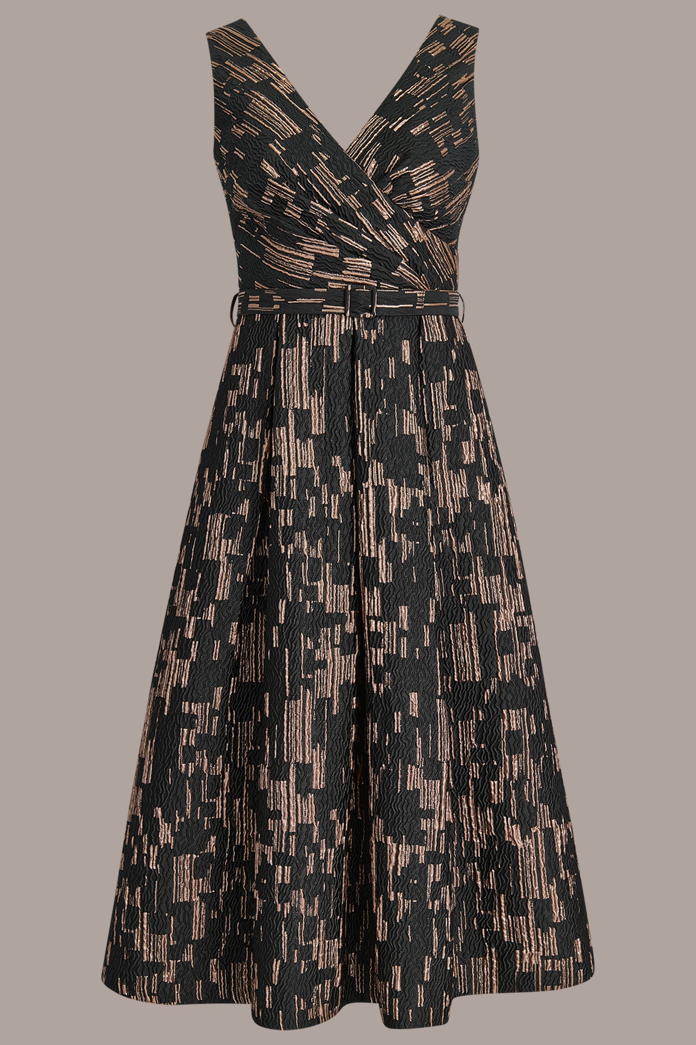 BELTED WRAP-EFFECT BROCADE MIDI GOWN VIEW 7 | Dresses & Jumpsuits BELTED WRAP-EFFECT BROCADE MIDI GOWN VIEW 7 | Dresses & Jumpsuits