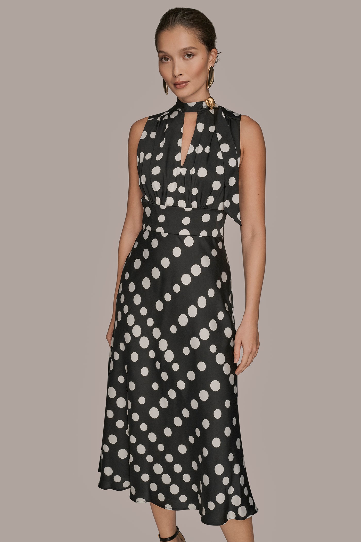 TIE NECK POLKA DOT A LINE DRESS VIEW 4 | Dresses & Jumpsuits TIE NECK POLKA DOT A LINE DRESS VIEW 4 | Dresses & Jumpsuits