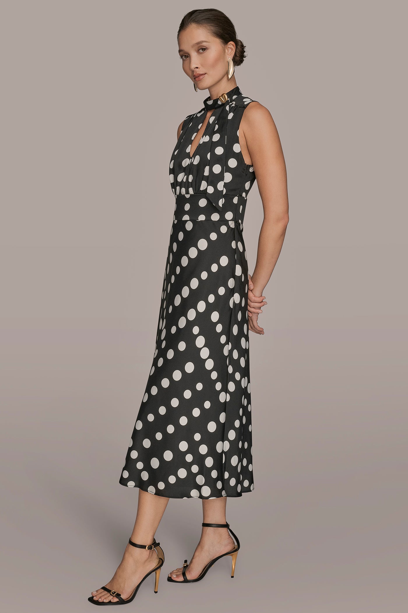 TIE NECK POLKA DOT A LINE DRESS VIEW 3 | Dresses & Jumpsuits TIE NECK POLKA DOT A LINE DRESS VIEW 3 | Dresses & Jumpsuits