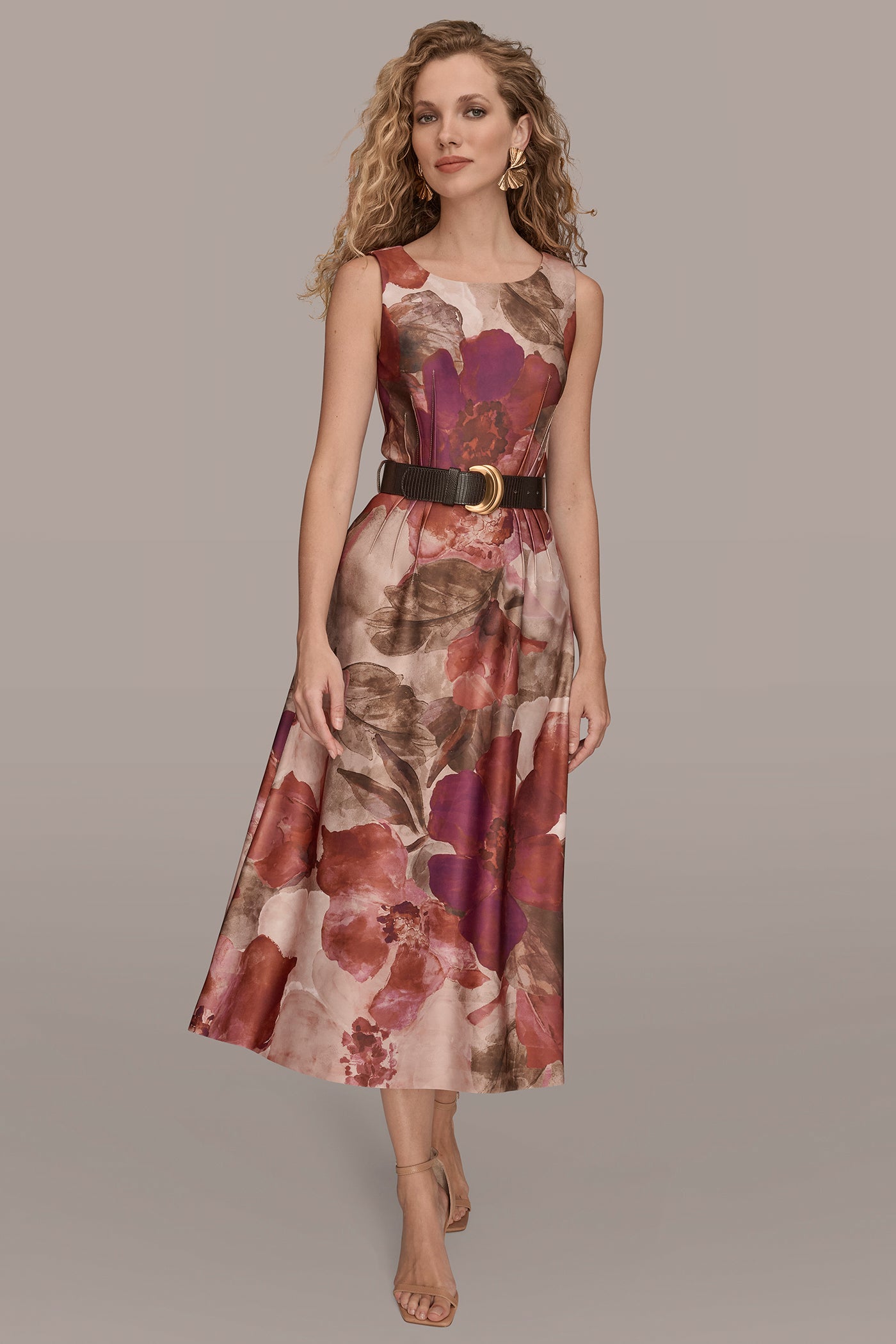 BELTED FLORAL MIDI DRESS | View 1 | Essential Dresses BELTED FLORAL MIDI DRESS | View 1 | Essential Dresses