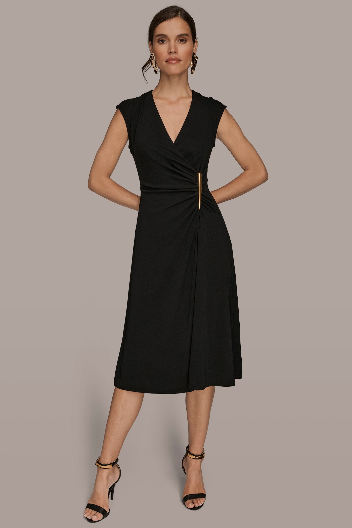 WRAP-EFFECT EMBELLISHED MIDI DRESS | View 1 | Office to Evening Dresses WRAP-EFFECT EMBELLISHED MIDI DRESS | View 1 | Office to Evening Dresses
