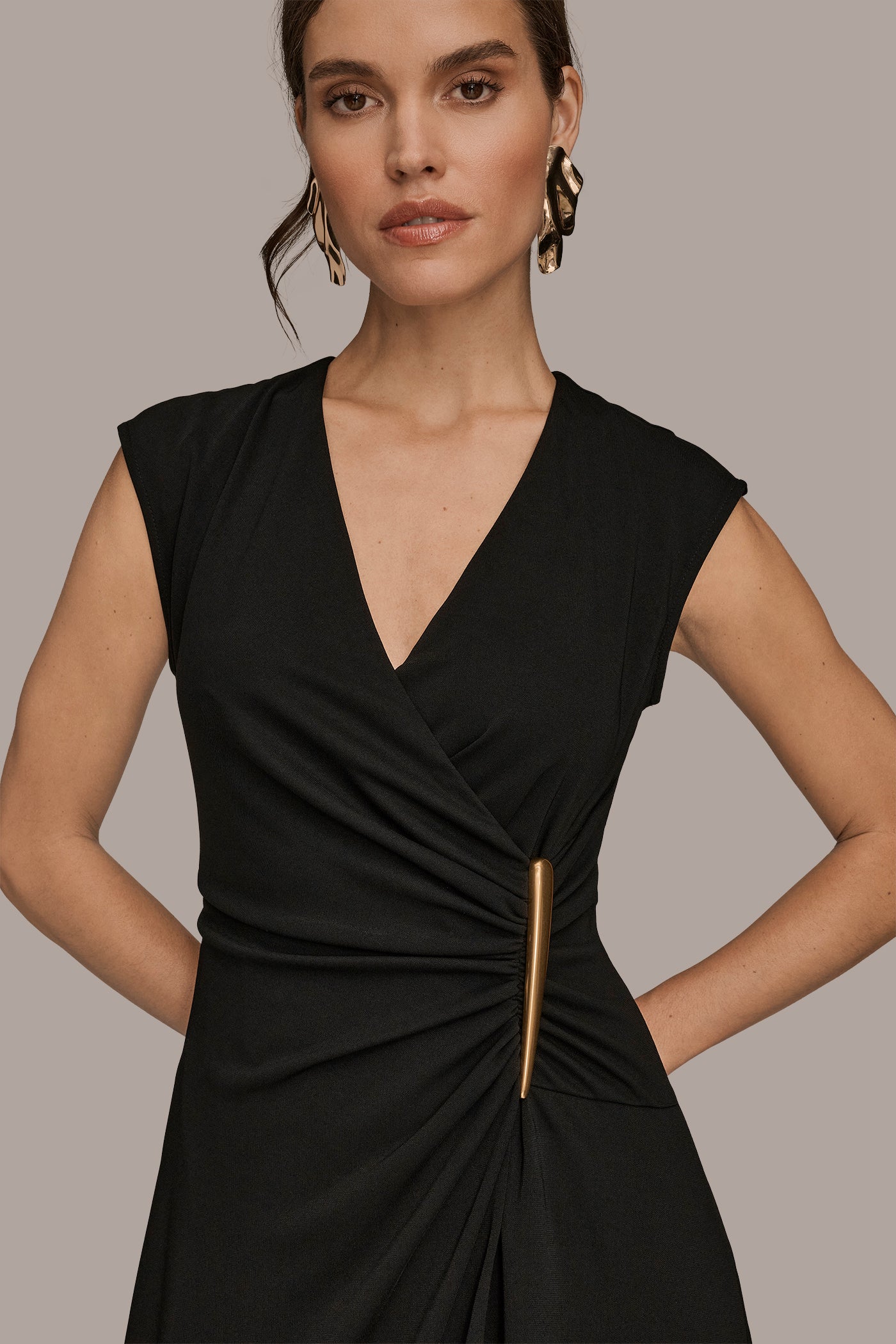 WRAP-EFFECT EMBELLISHED MIDI DRESS VIEW 6 | Office to Evening Dresses WRAP-EFFECT EMBELLISHED MIDI DRESS VIEW 6 | Office to Evening Dresses