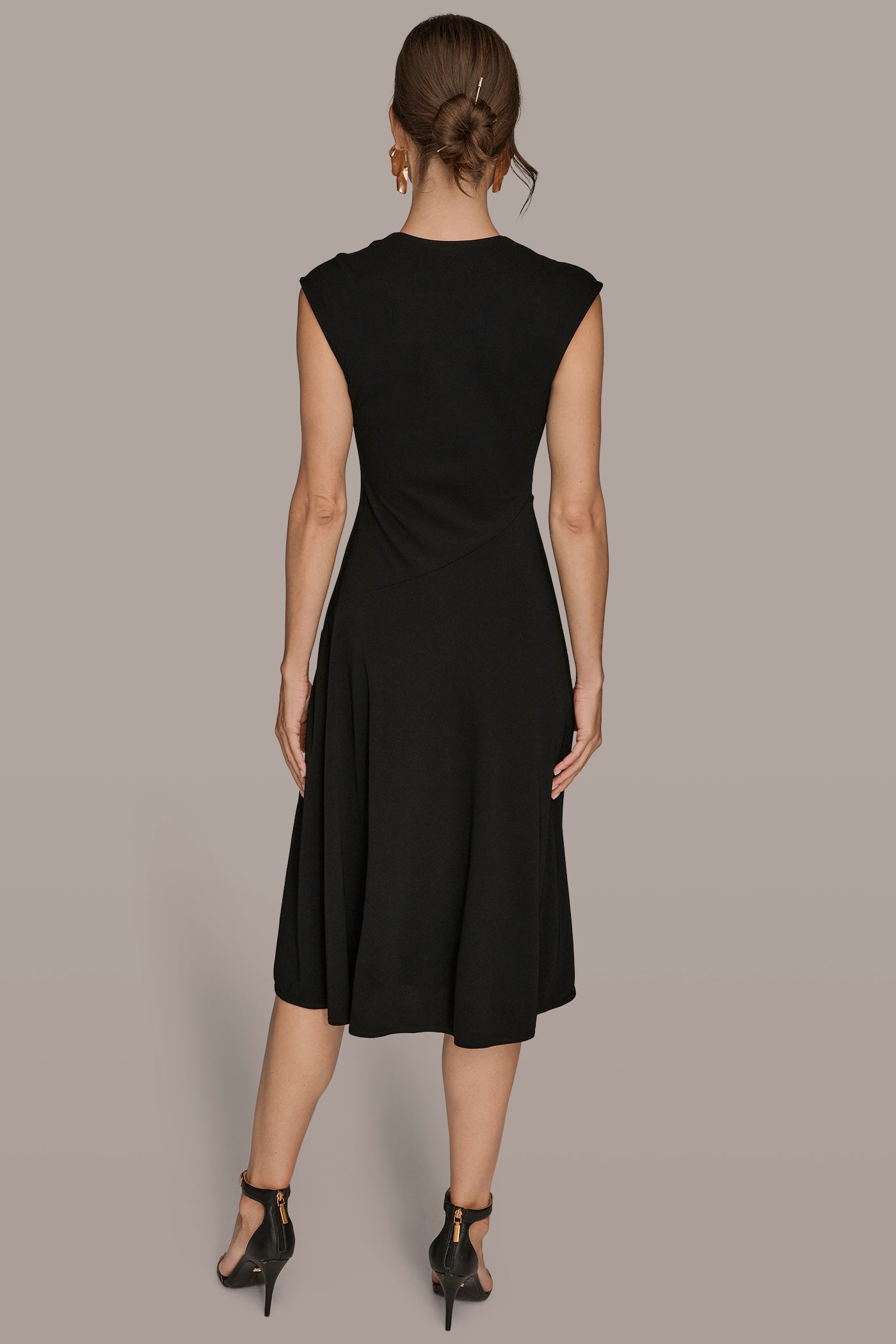 WRAP-EFFECT EMBELLISHED MIDI DRESS | View 2 | Office to Evening Dresses WRAP-EFFECT EMBELLISHED MIDI DRESS | View 2 | Office to Evening Dresses